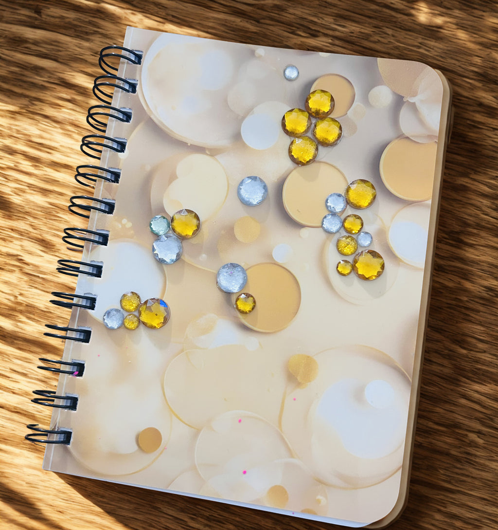 Gold Abstract Watercolor Circles Spiral Bound Journal