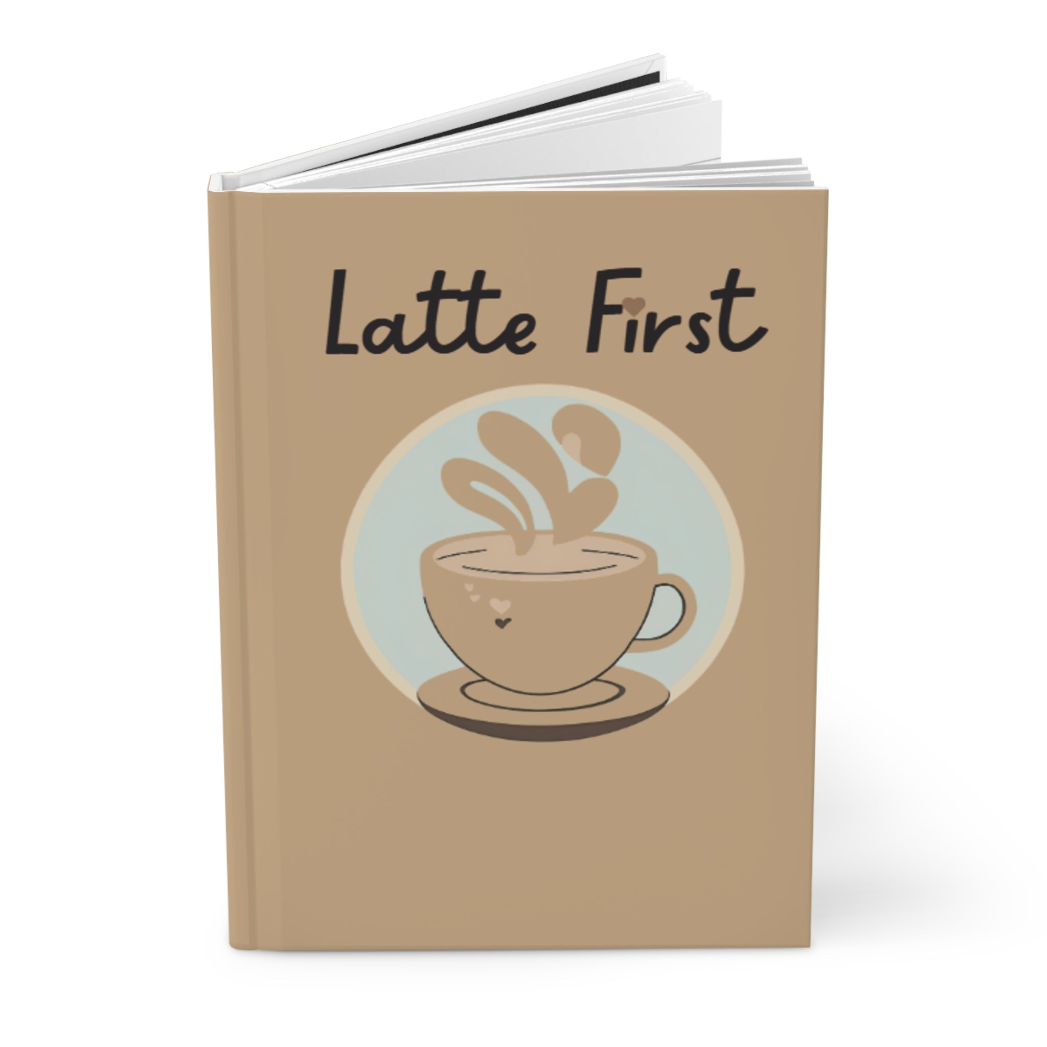 Cafe Latte First Notebook for Writing, Gift for Baristas, Cute Stationery, Journal for Coffee Lovers, Journal for Latte Lovers