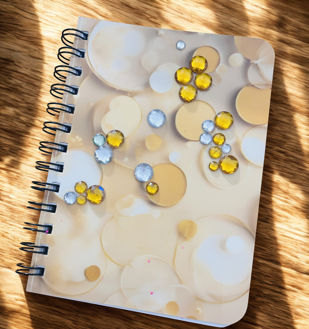 Gold Abstract Watercolor Circles Spiral Bound Journal