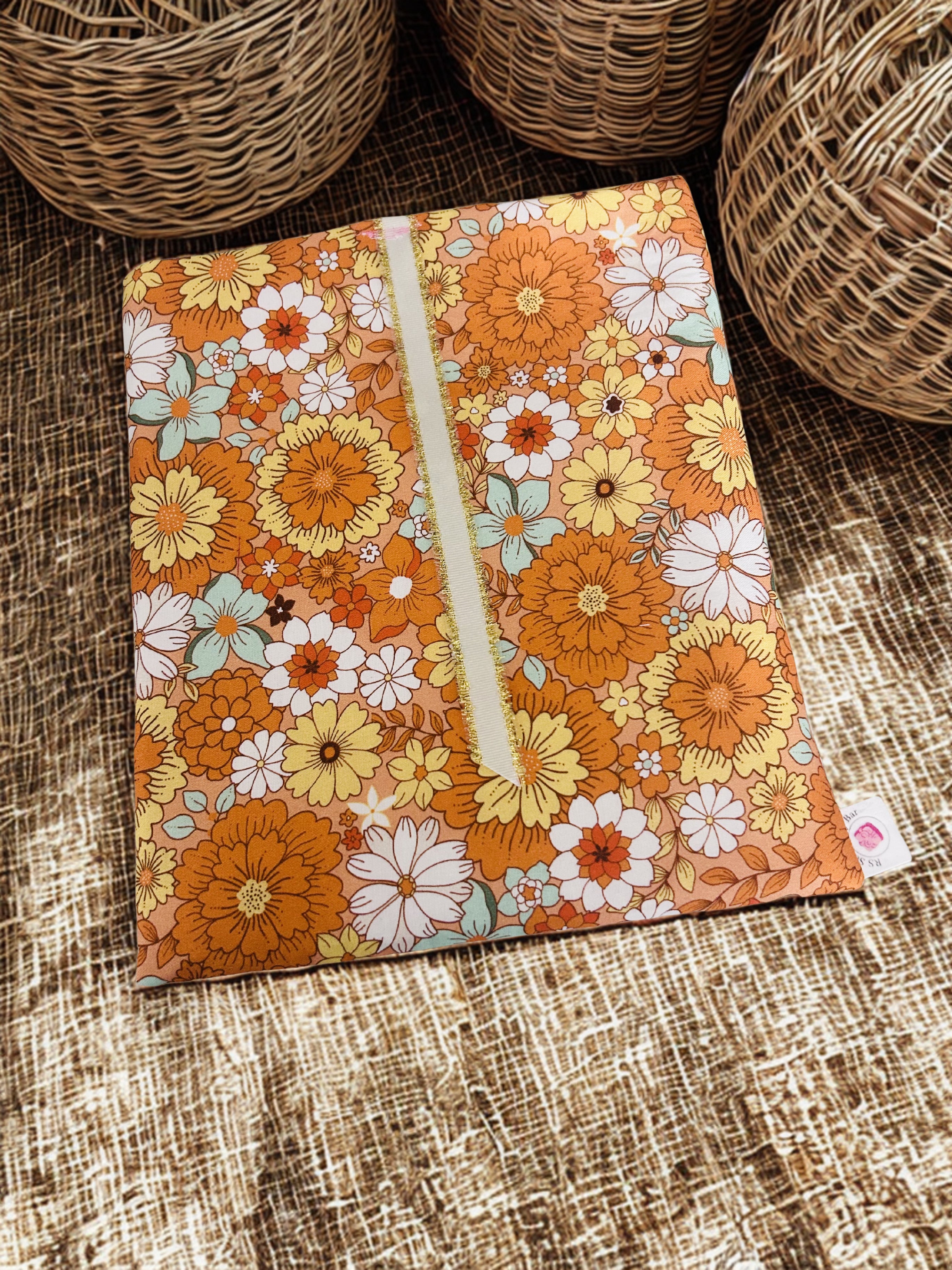 Handmade Luxe Fabric Sleeve for Tablet, eReader, Bible & Journal | Padded Kindle & Notebook Cover | Ribbon Closure