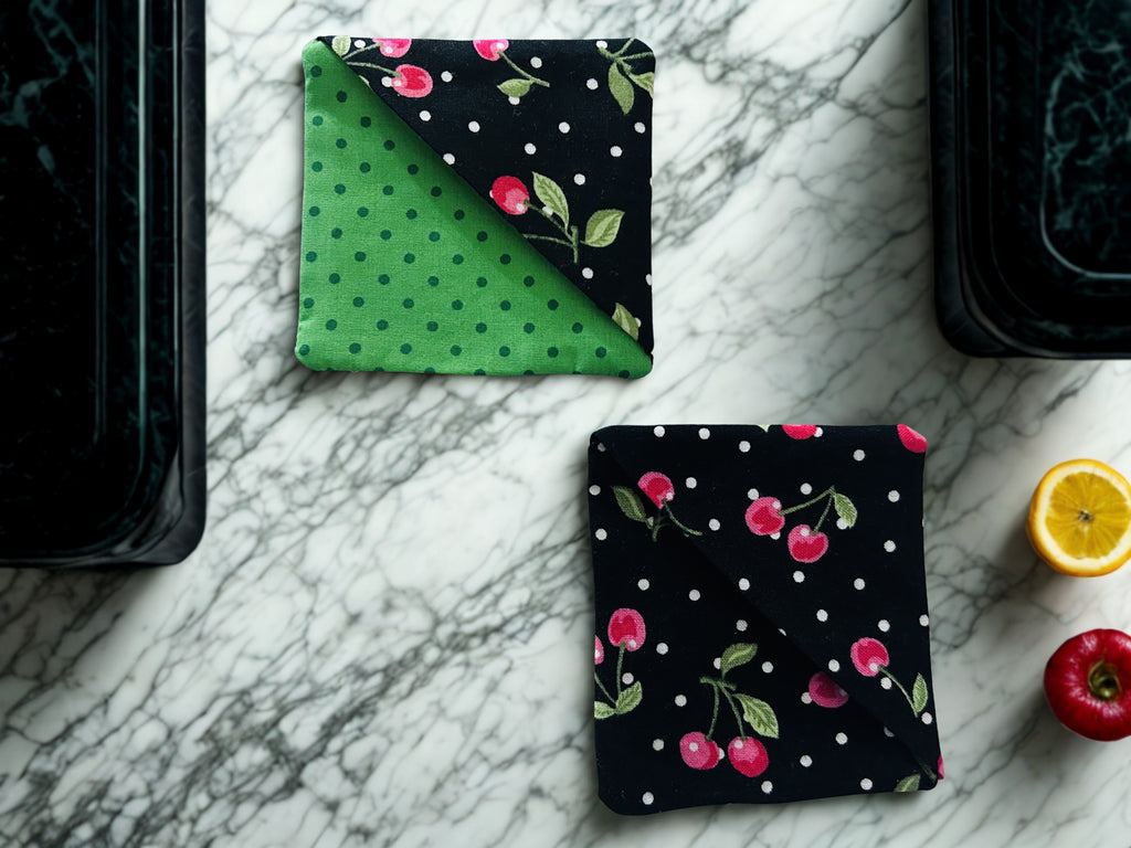 Fruit Floral Fabric Corner Bookmarks | Set of 2 — Handmade Bookish Gift