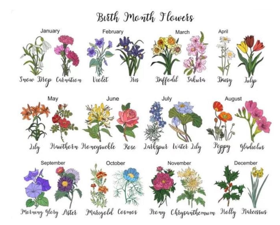 Holographic Birth Month Flower Magnetic Bookmark