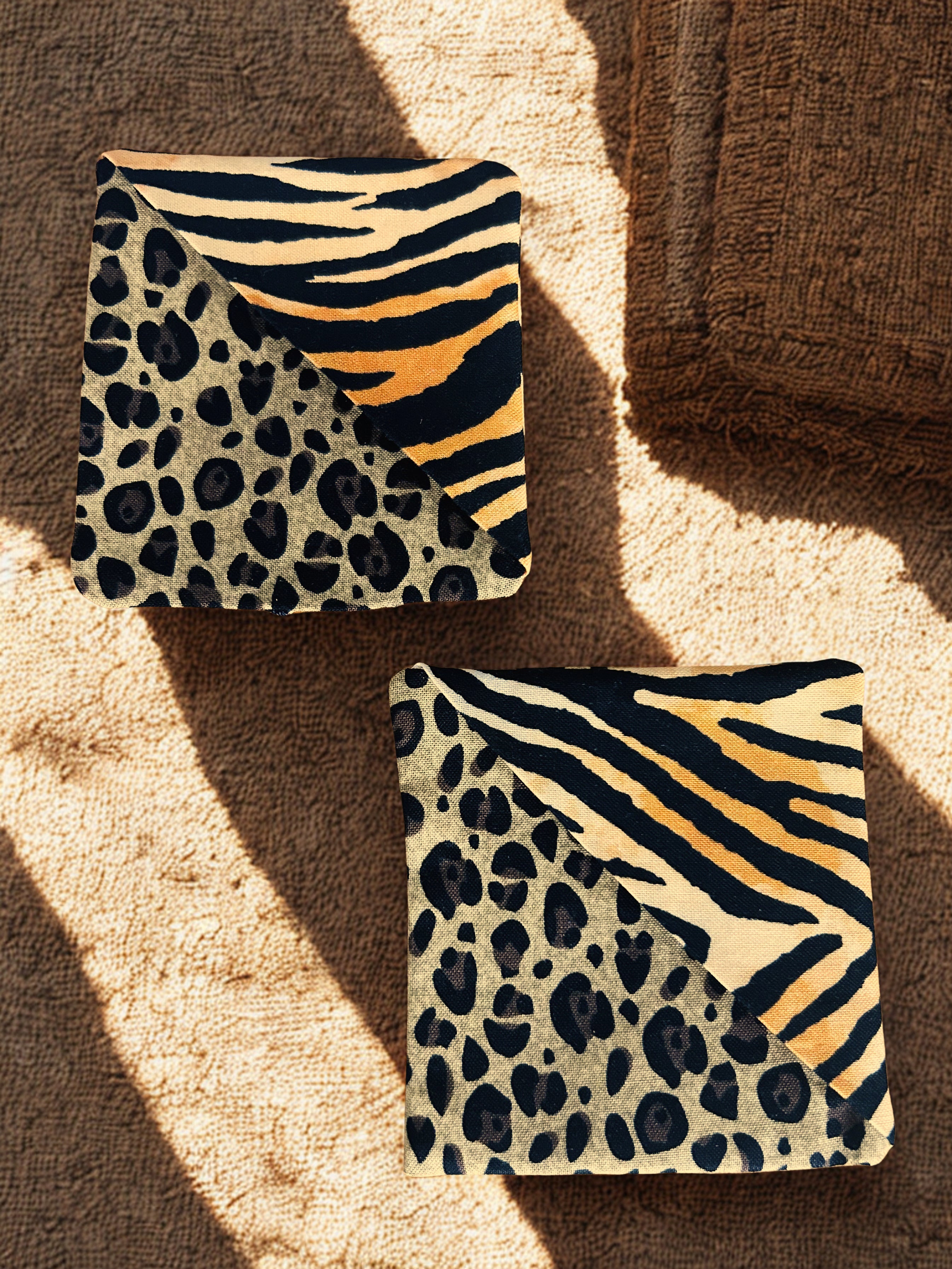 Animal Print Fabric Corner Bookmarks – Set of 2