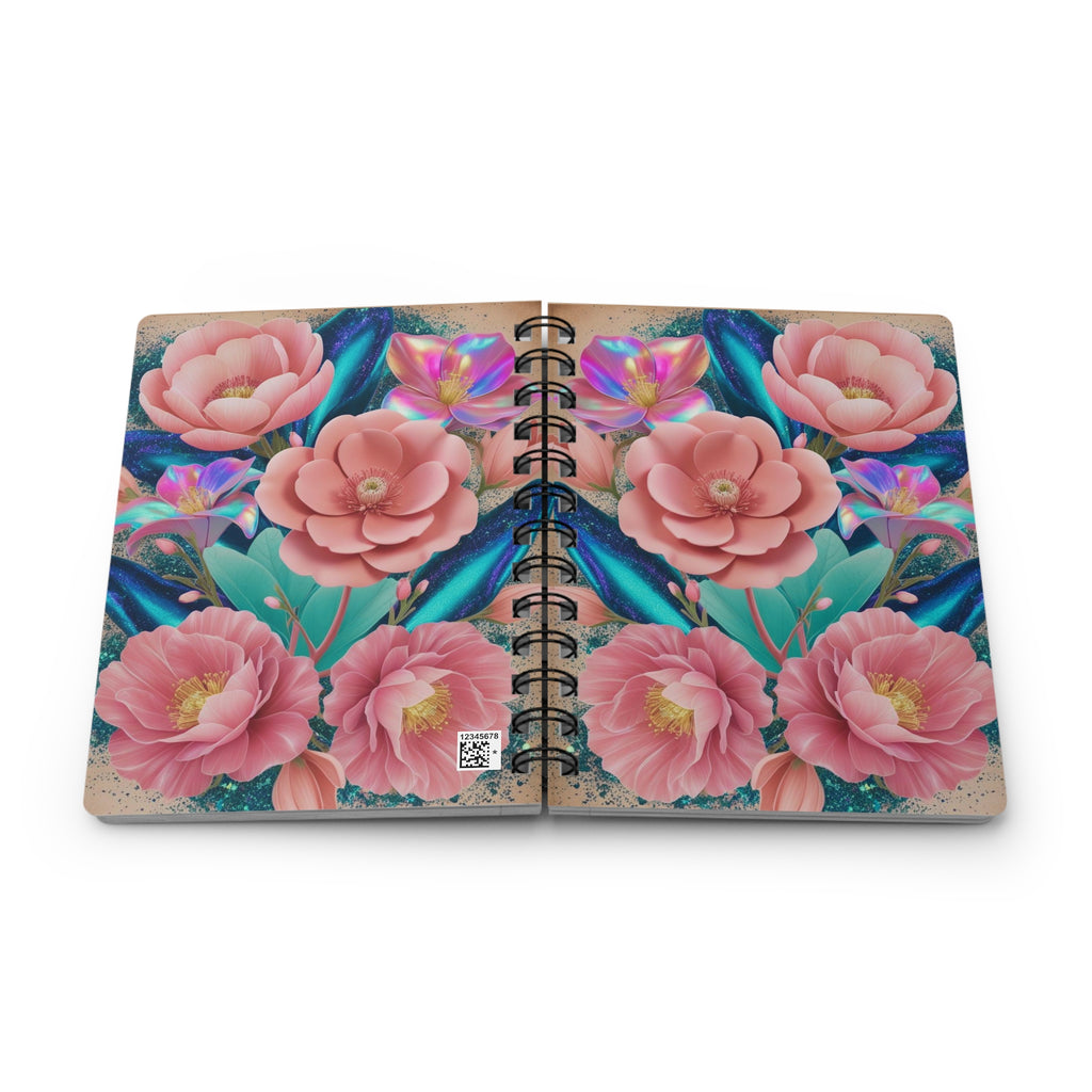 Cotton Candy Luxe Glitter Notebook – Abundant Floral Design