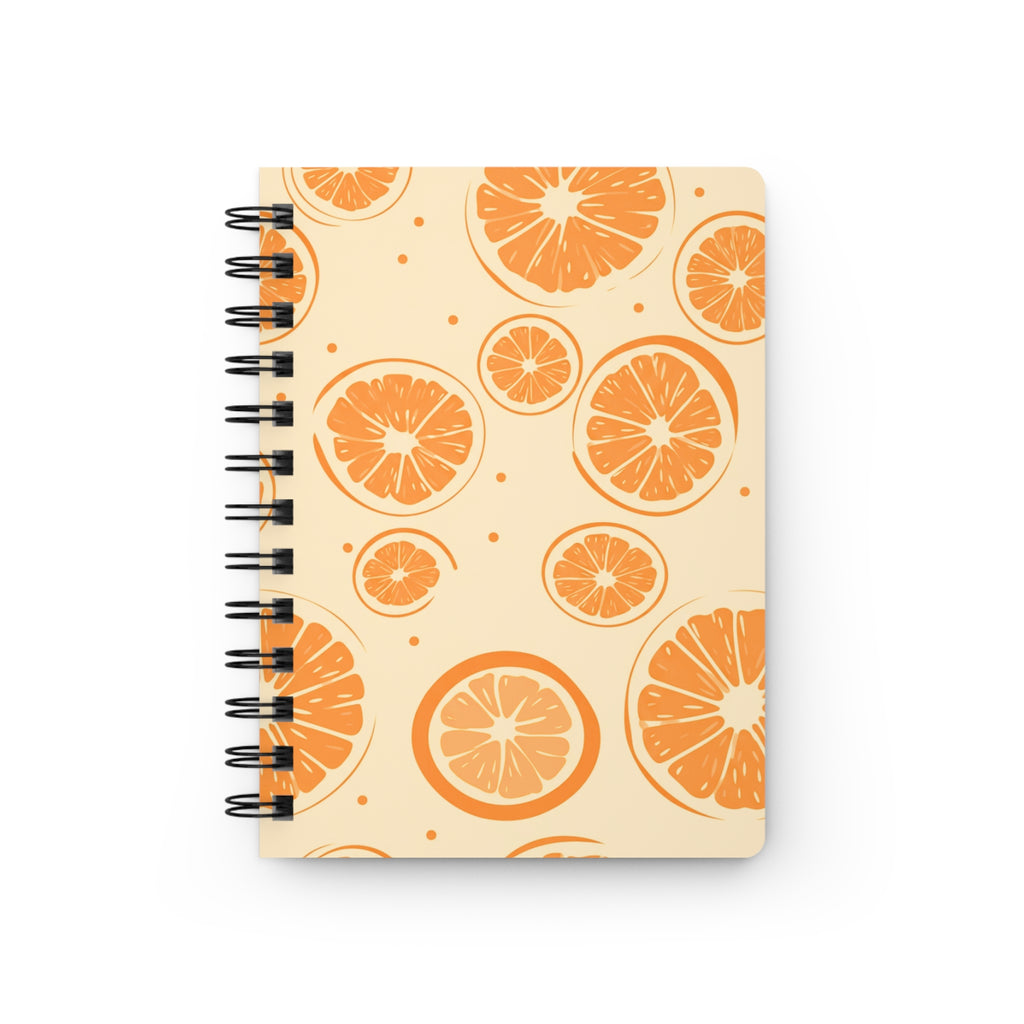 Pastel Orange Fruit Spiral Bound Journal — Cute Fruit Notebook