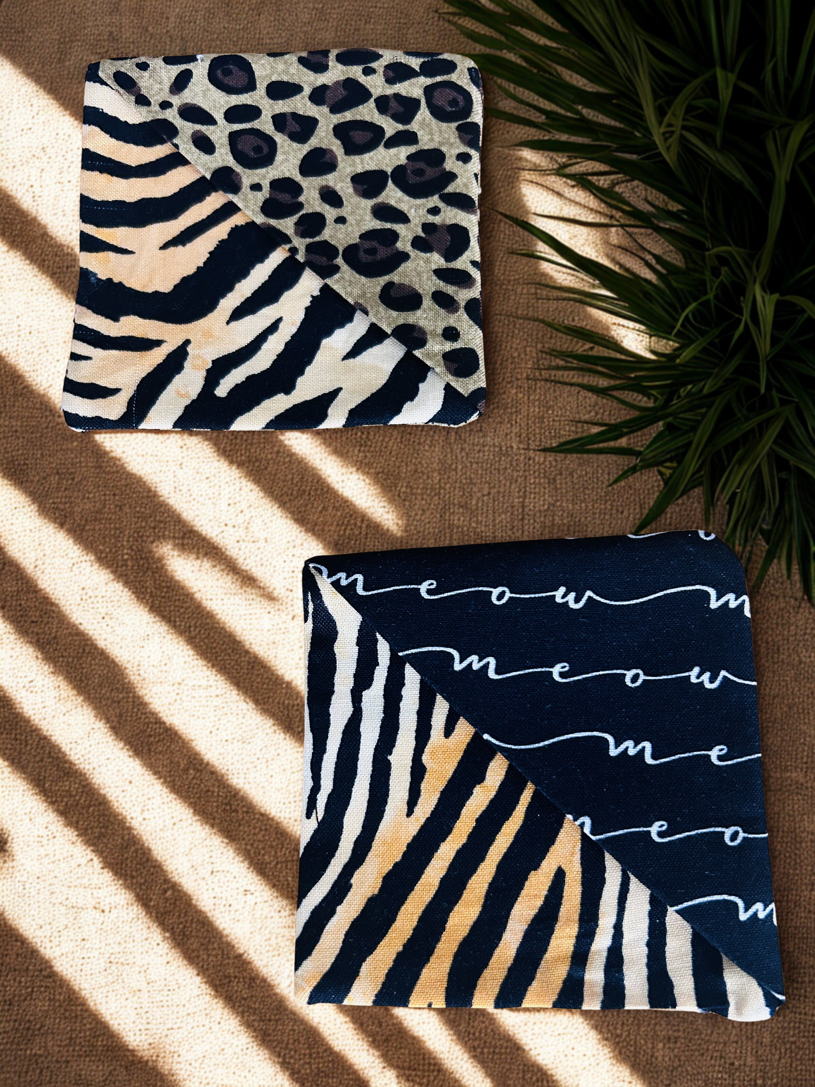 Animal Print Fabric Corner Bookmarks – Set of 2