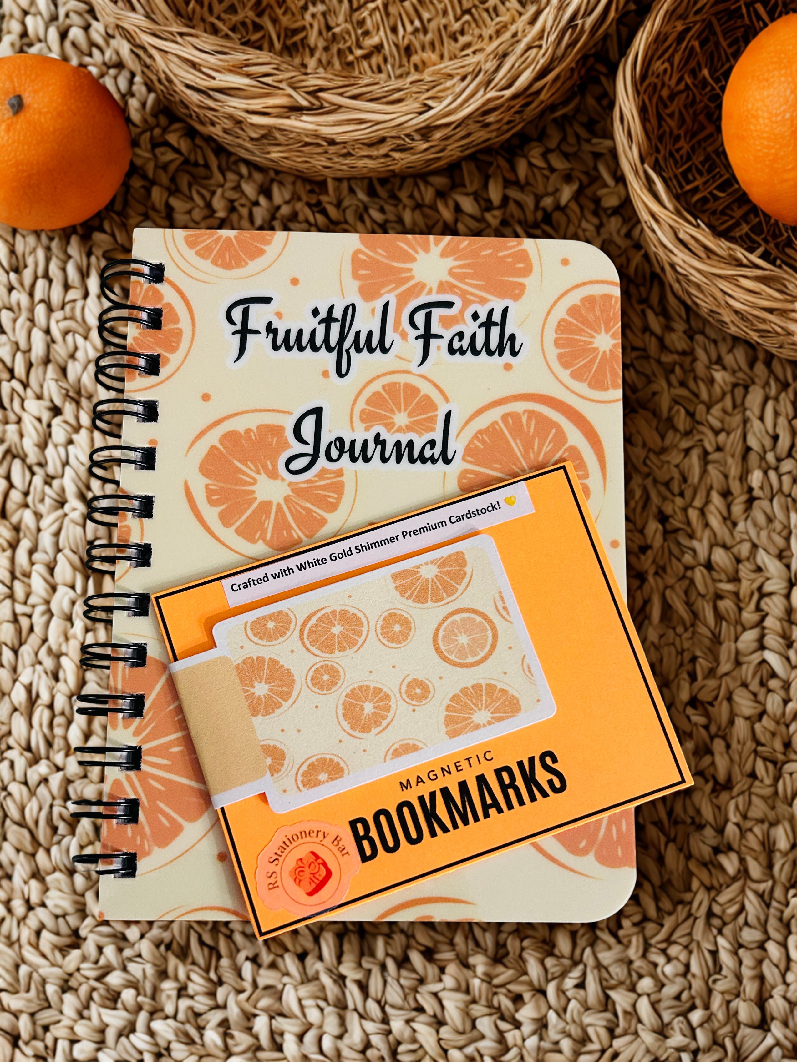 Pastel Orange Fruitful Faith Spiral Bound Journal