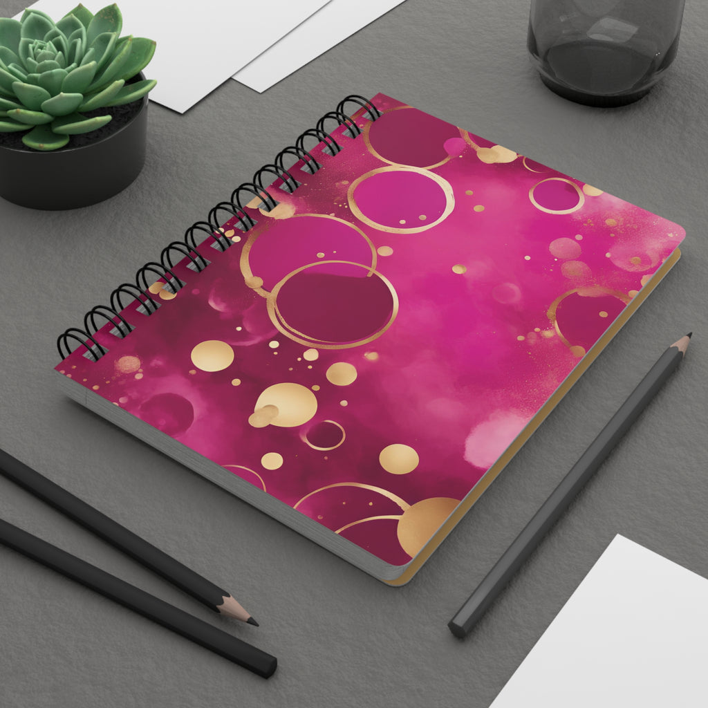 Purple Gold Abstract Watercolor Circles Spiral Bound Journal