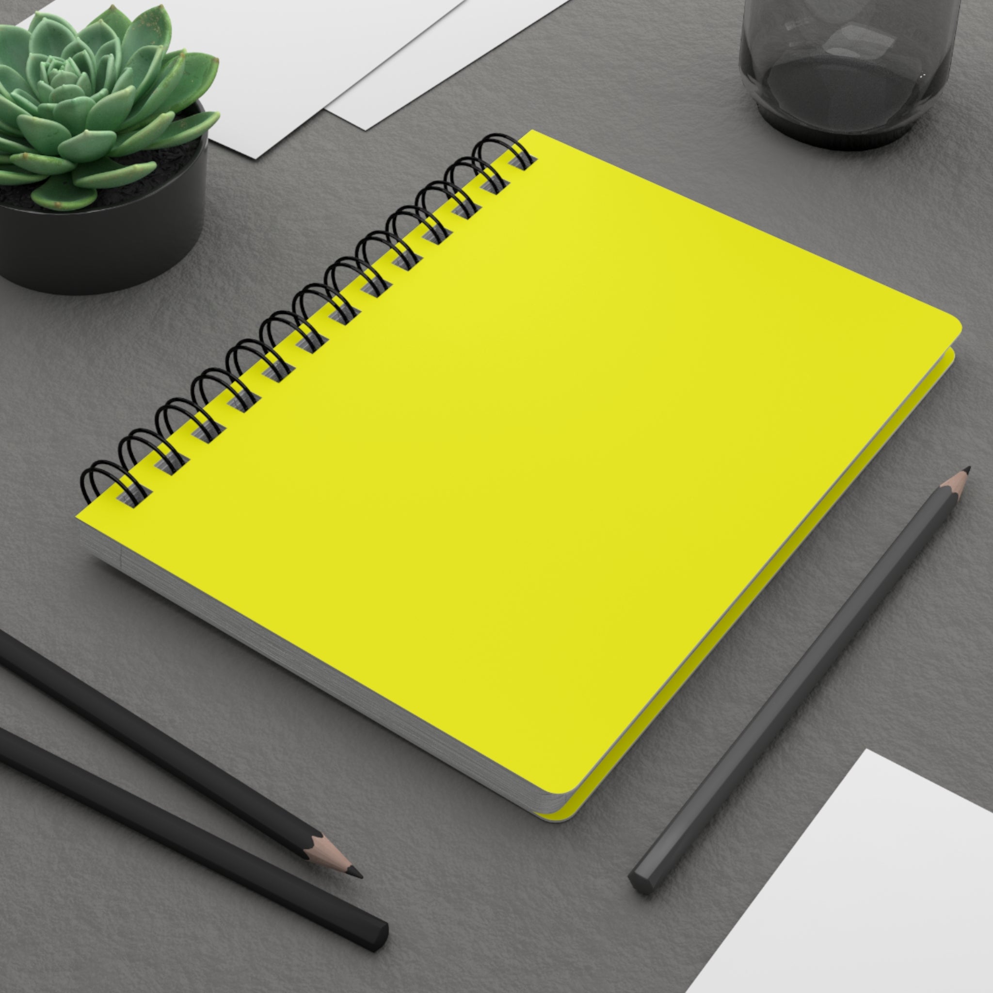 Yellow Spiral Bound Journal — Bright Spiral Notebook