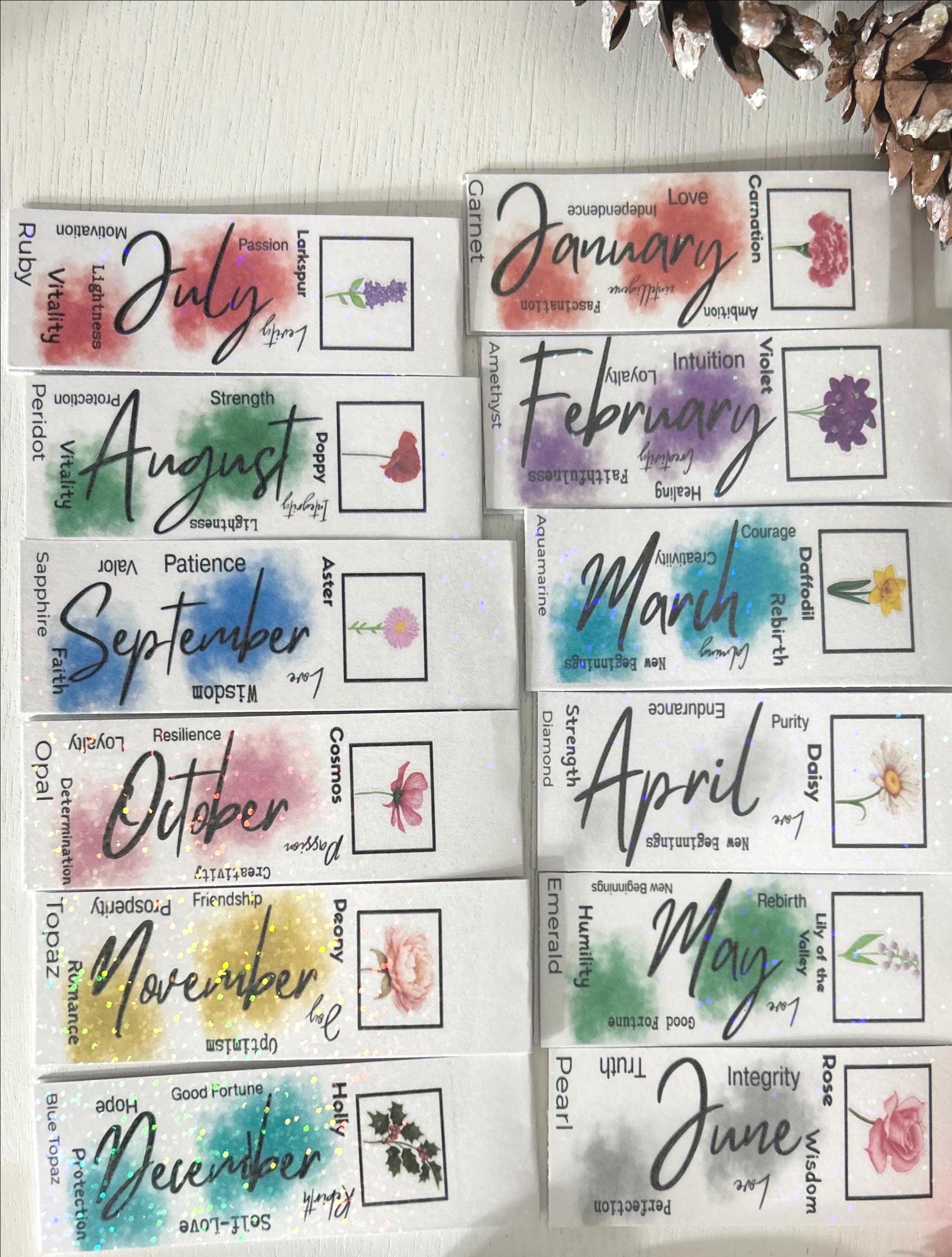 Holographic Birth Month Flower Magnetic Bookmark