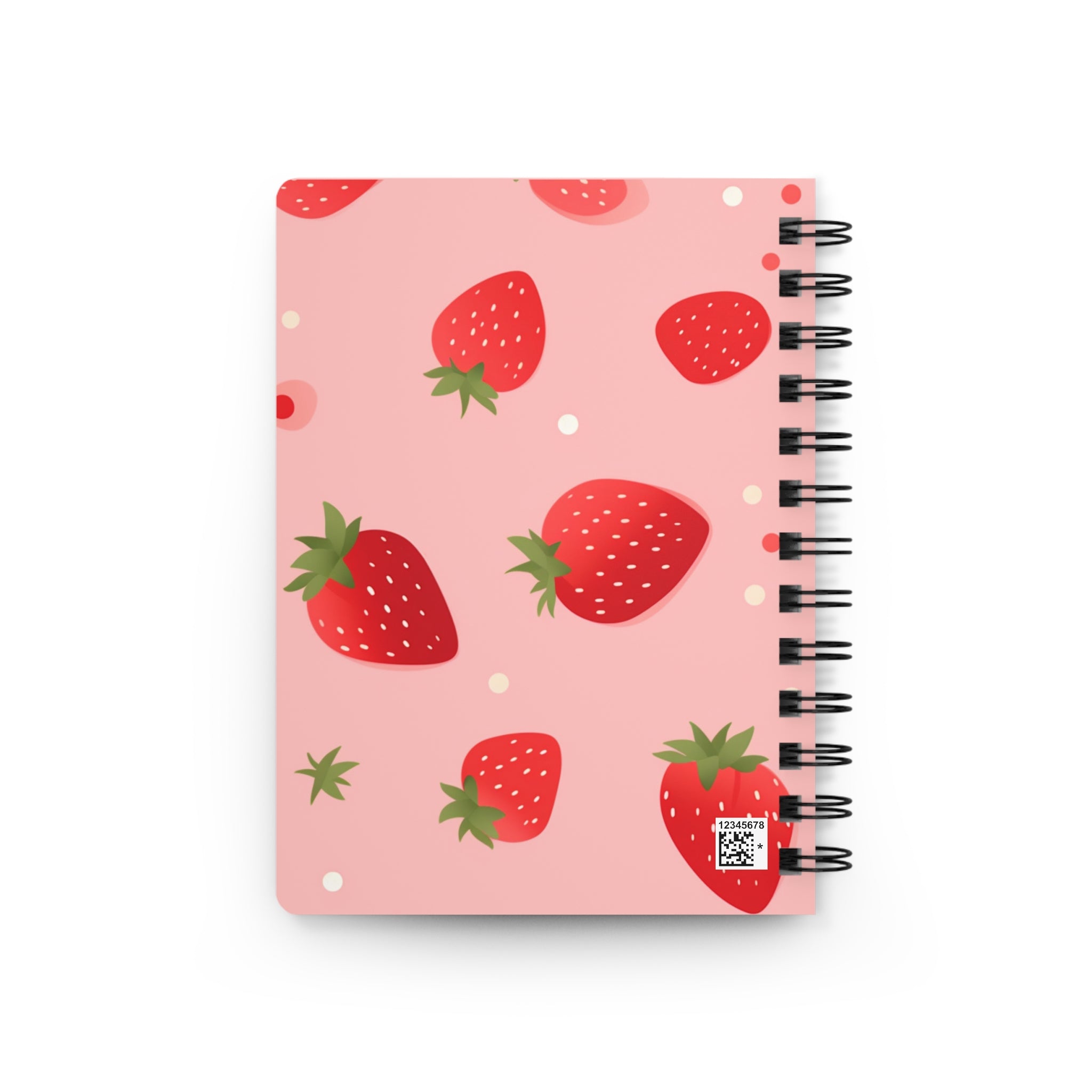 Strawberry Pastel Spiral Bound Journal — Strawberry Fruit Theme Notebook