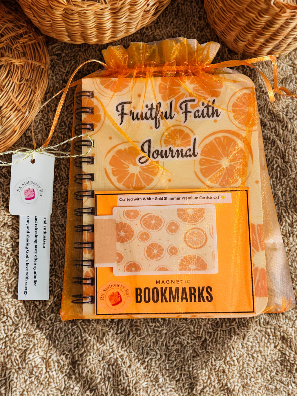 Pastel Orange Fruitful Faith Spiral Bound Journal