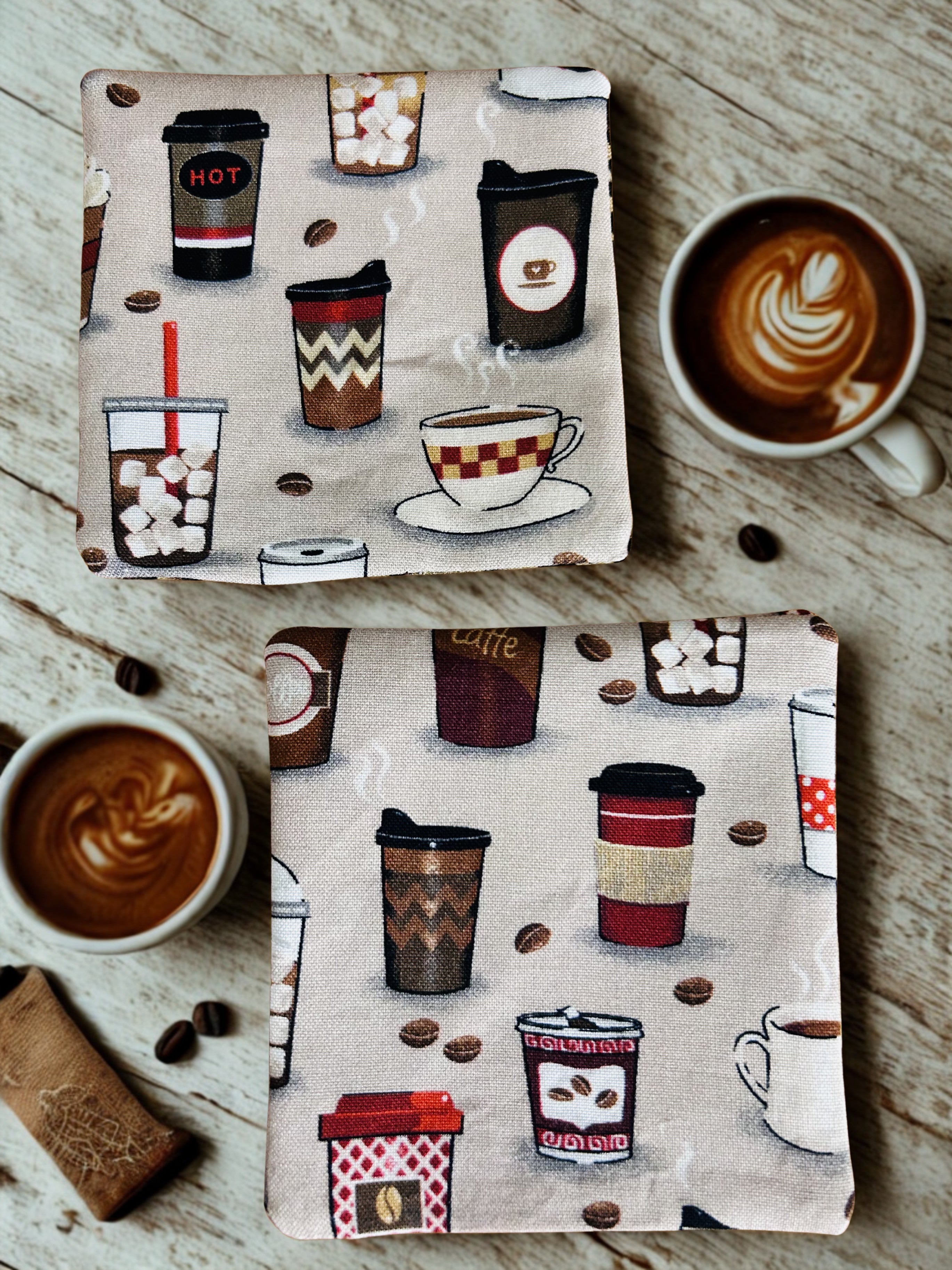 Set of Two - Spiritual Fabric Corner Bookmarks, Faith-Inspired Coffee Bookmarks