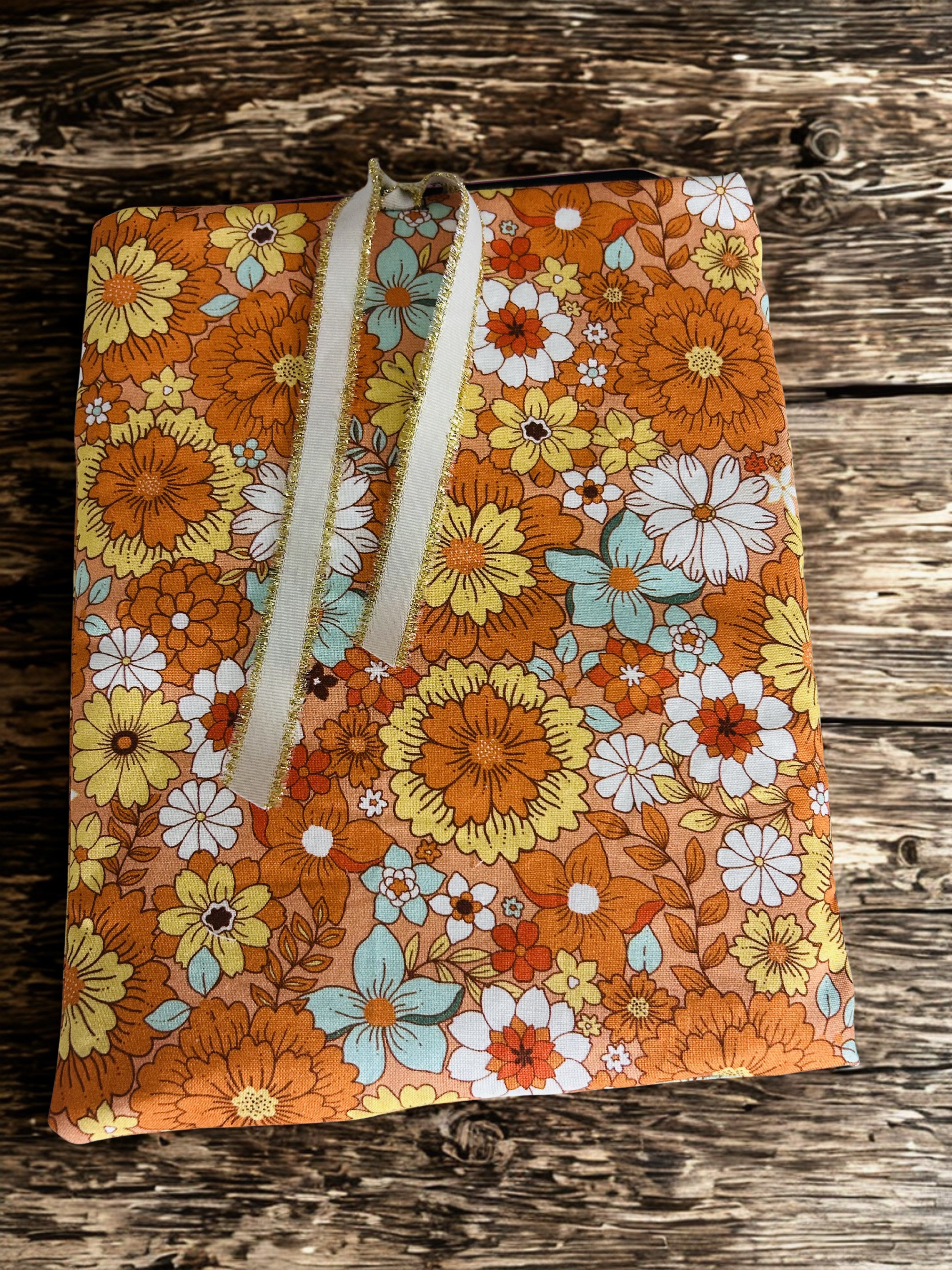 Handmade Luxe Fabric Sleeve for Tablet, eReader, Bible & Journal | Padded Kindle & Notebook Cover | Ribbon Closure