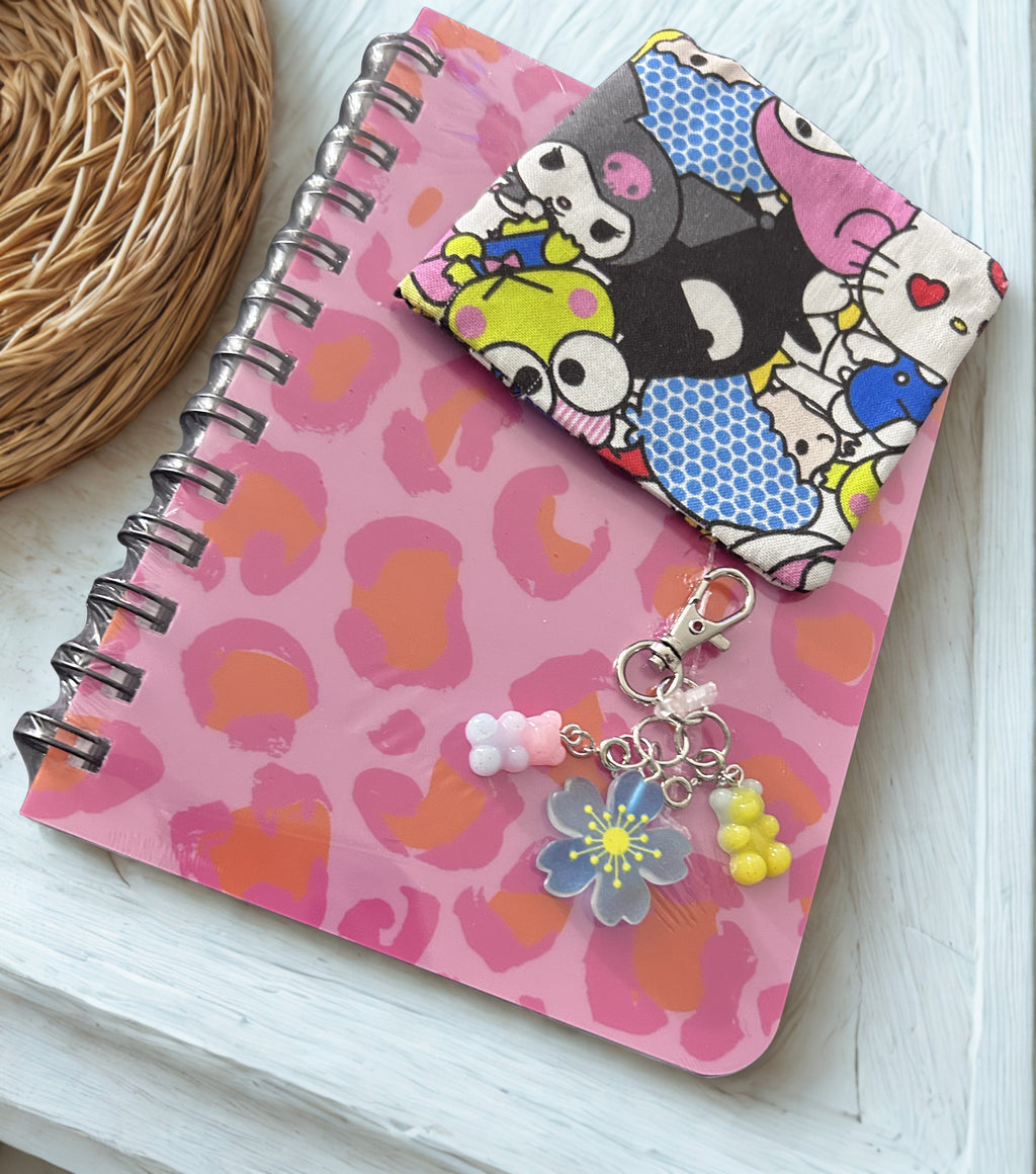 Pink & Orange Leopard Print Spiral Notebook Set