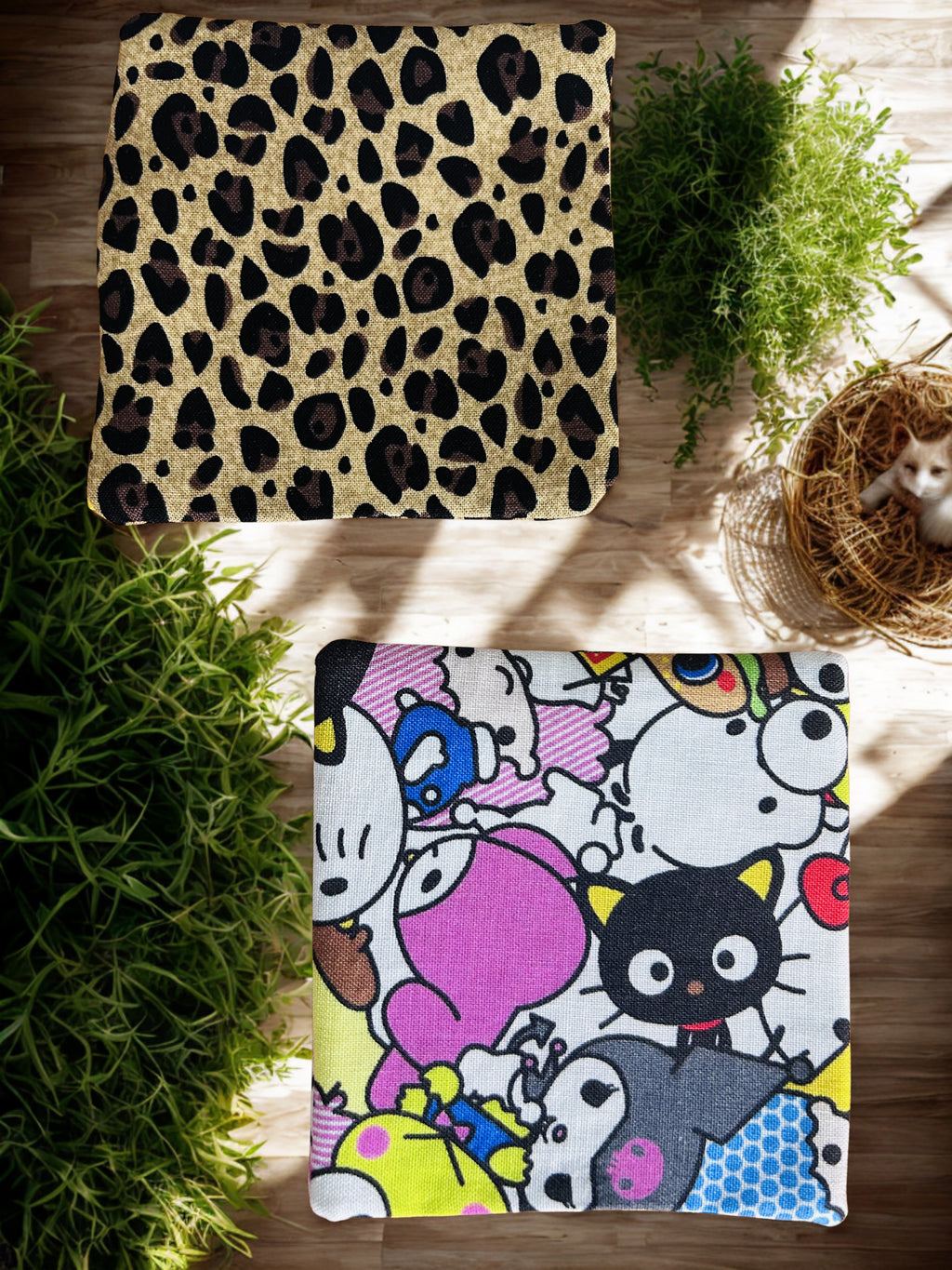 Animal Print Fabric Corner Bookmarks – Set of 2