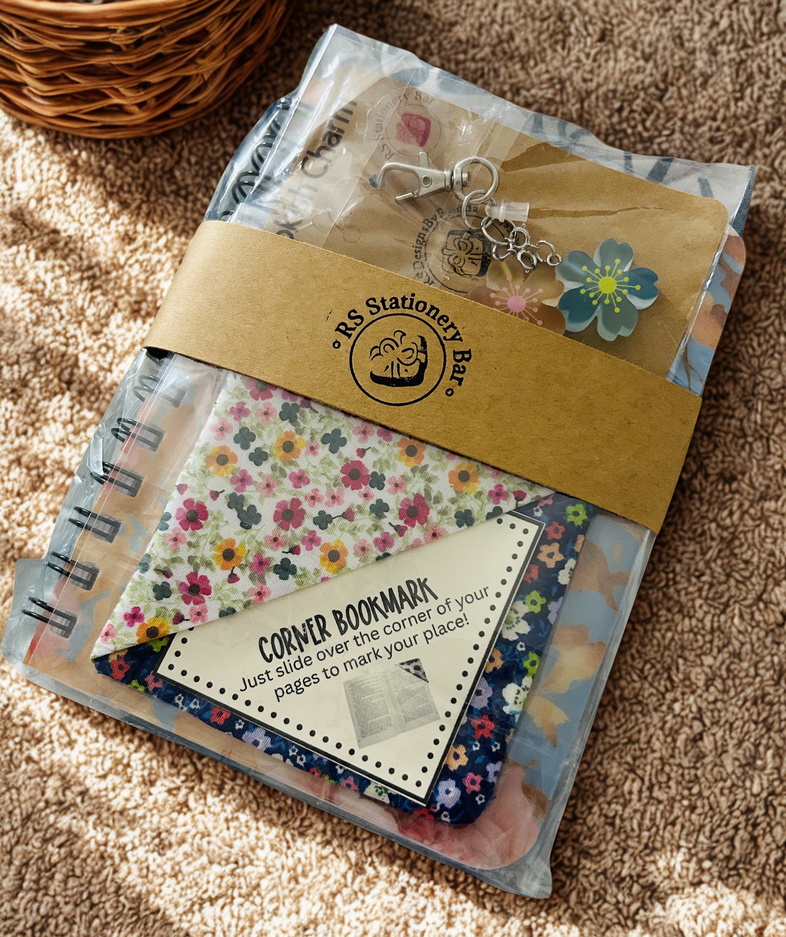 Floral Peach Blooms Spiral Notebook Set