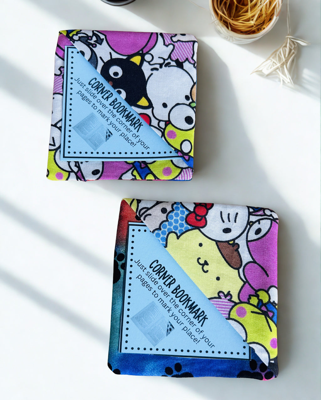 Animal Print Fabric Corner Bookmarks – Set of 2
