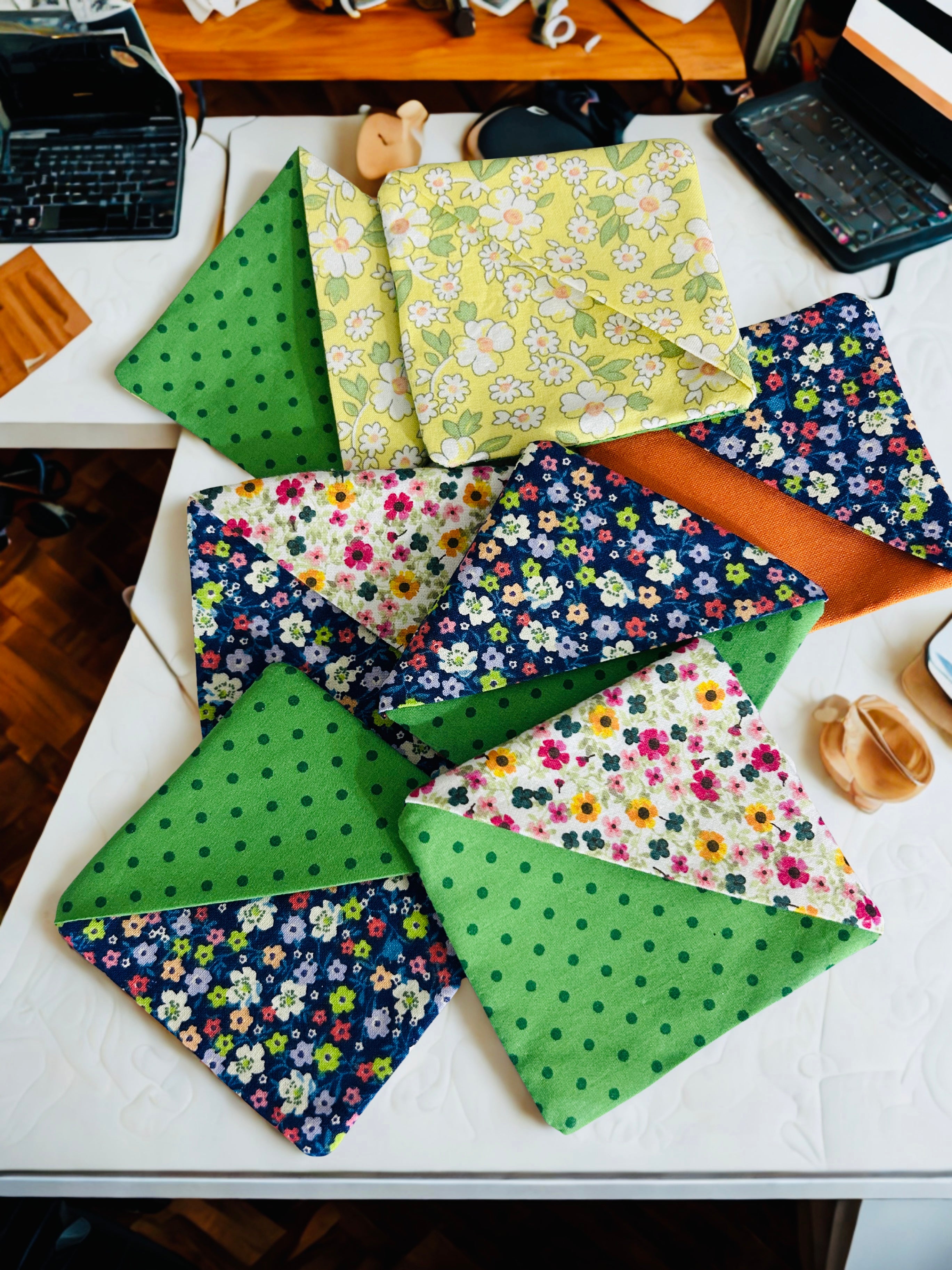 Floral Fabric Corner Bookmarks | Set of 2 - Handmade Bookish Gift