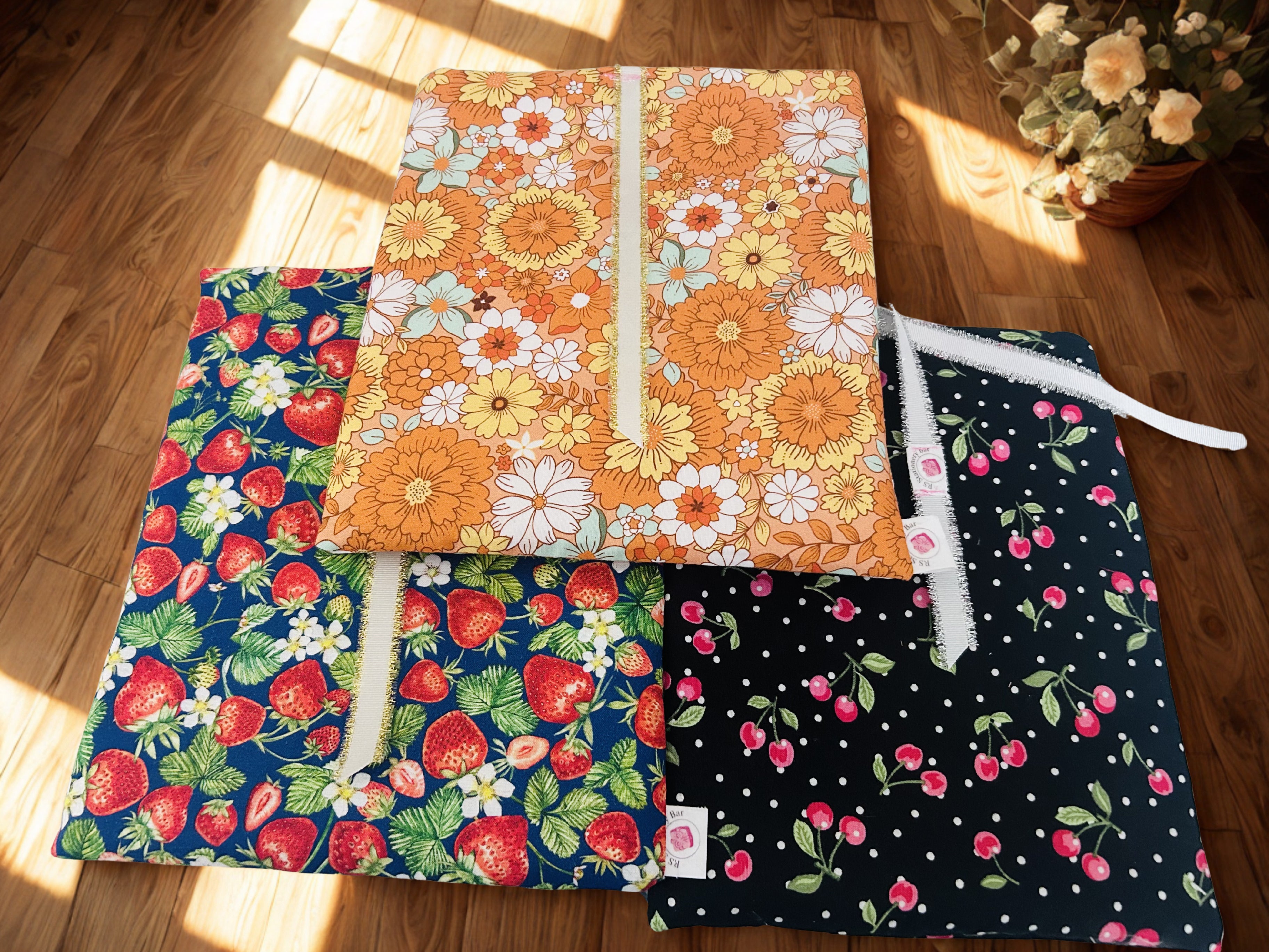 Handmade Luxe Fabric Sleeve for Tablet, eReader, Bible & Journal | Padded Kindle & Notebook Cover | Ribbon Closure