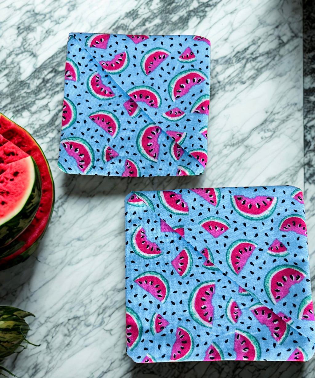 Fruit Floral Fabric Corner Bookmarks | Set of 2 — Handmade Bookish Gift