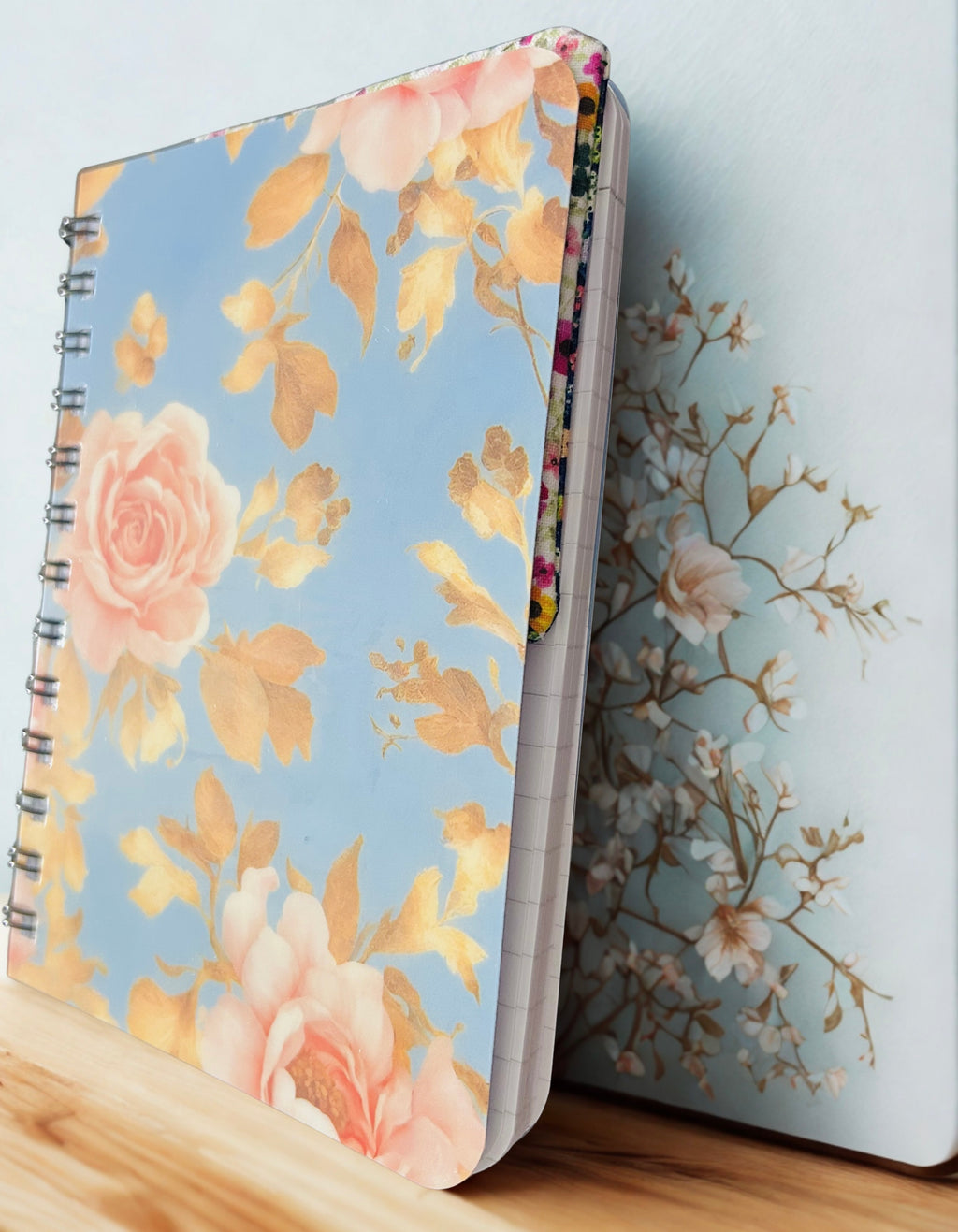 Floral Peach Blooms Spiral Notebook Set