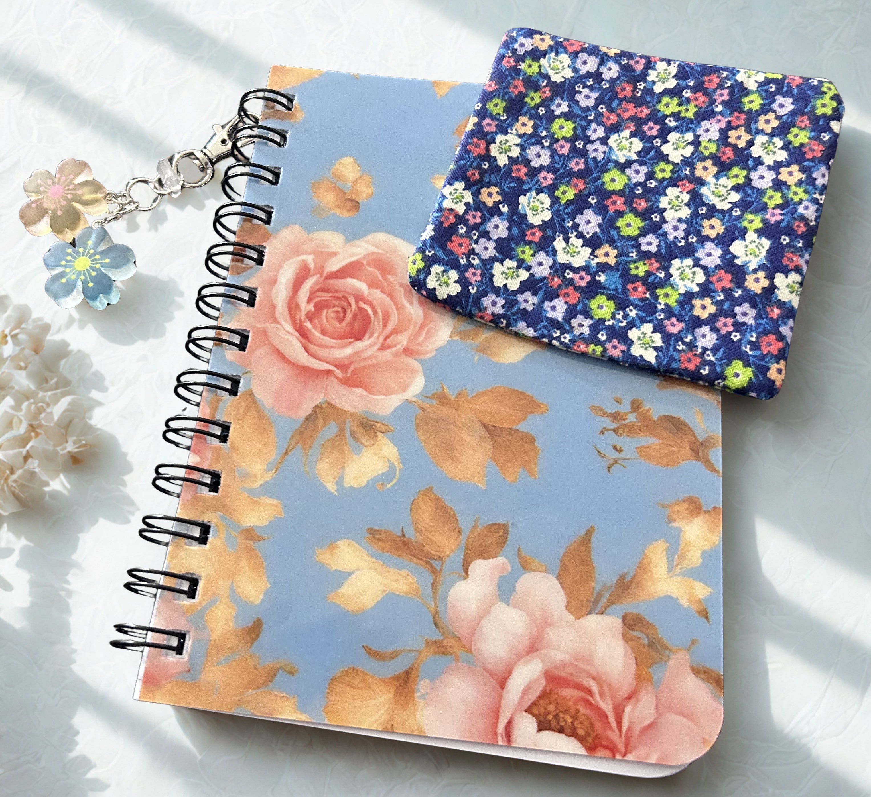 Floral Peach Blooms Spiral Notebook Set