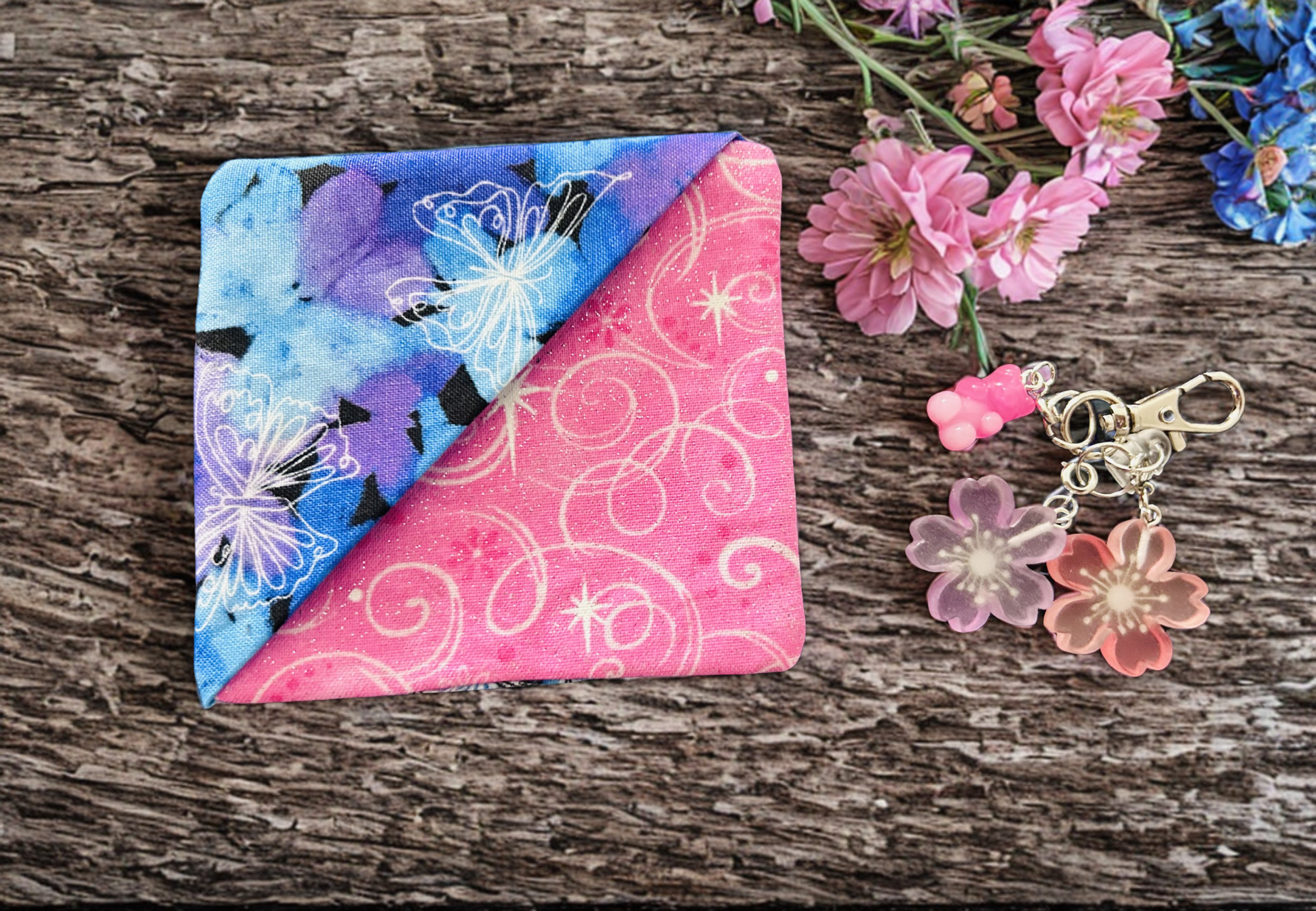 The Lined Floral Notebook Set, Butterfly Corner Bookmark & Floral Charm
