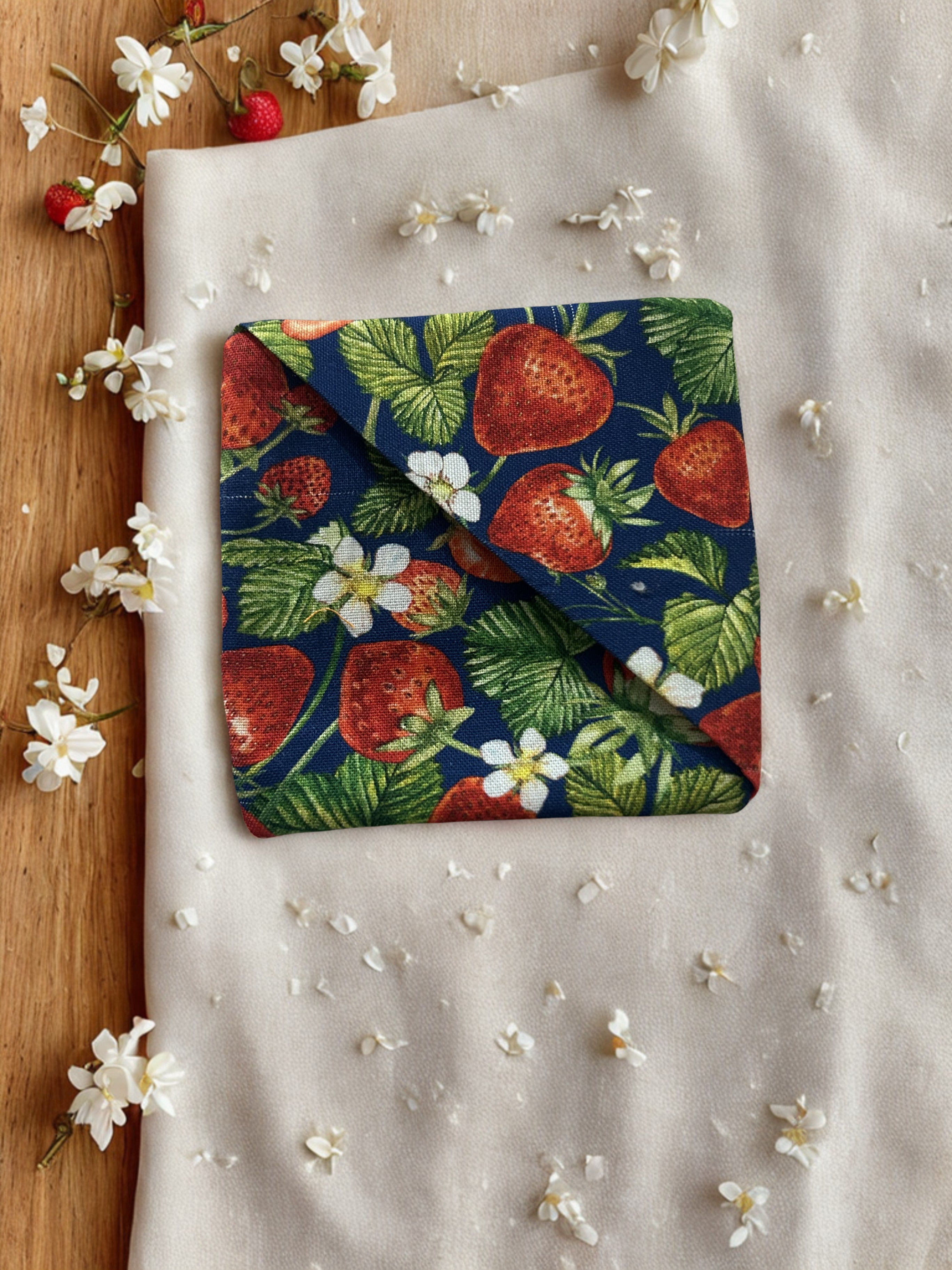 Fruit Floral Fabric Corner Bookmarks | Set of 2 — Handmade Bookish Gift