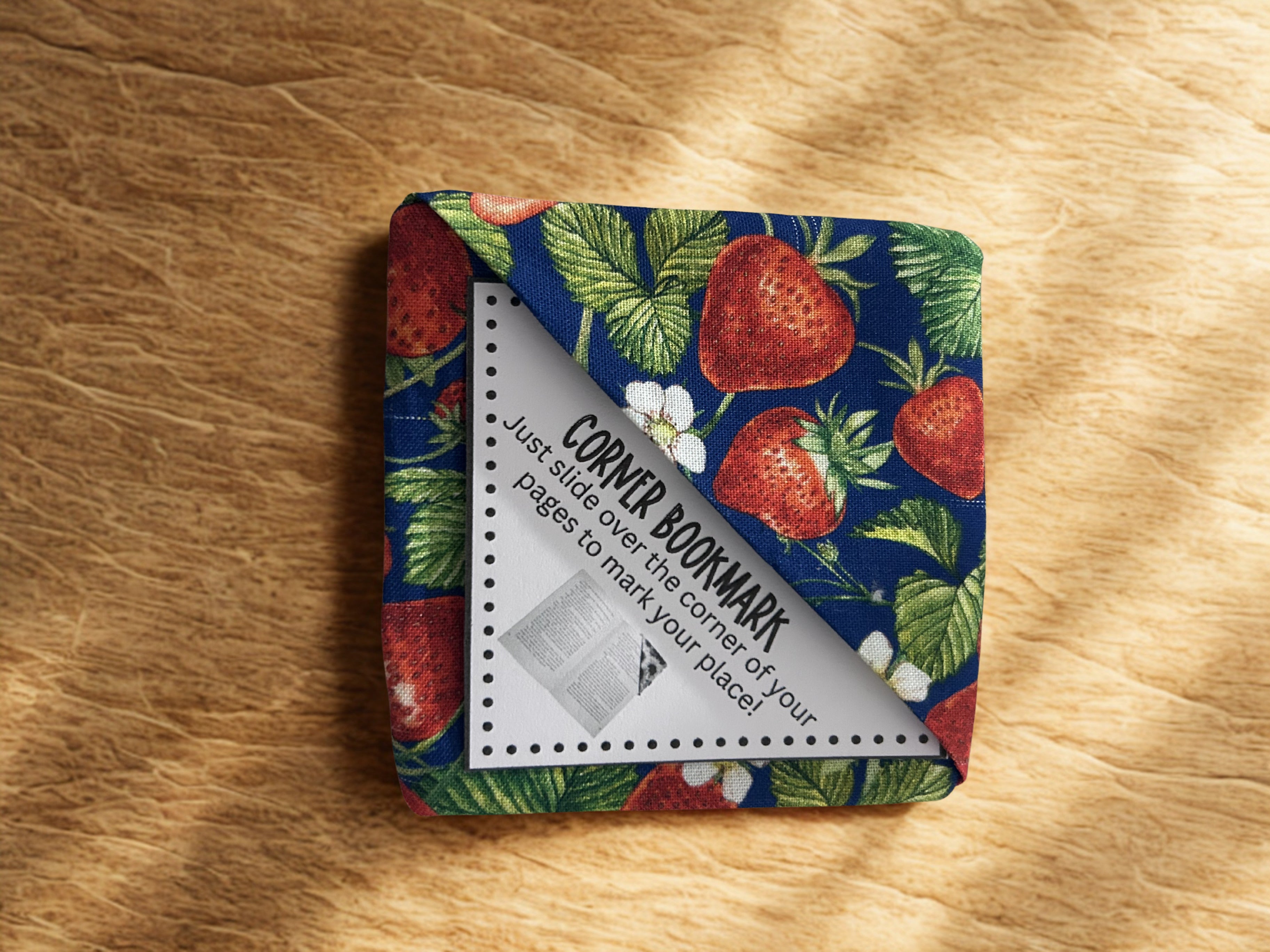 Fruit Floral Fabric Corner Bookmarks | Set of 2 — Handmade Bookish Gift