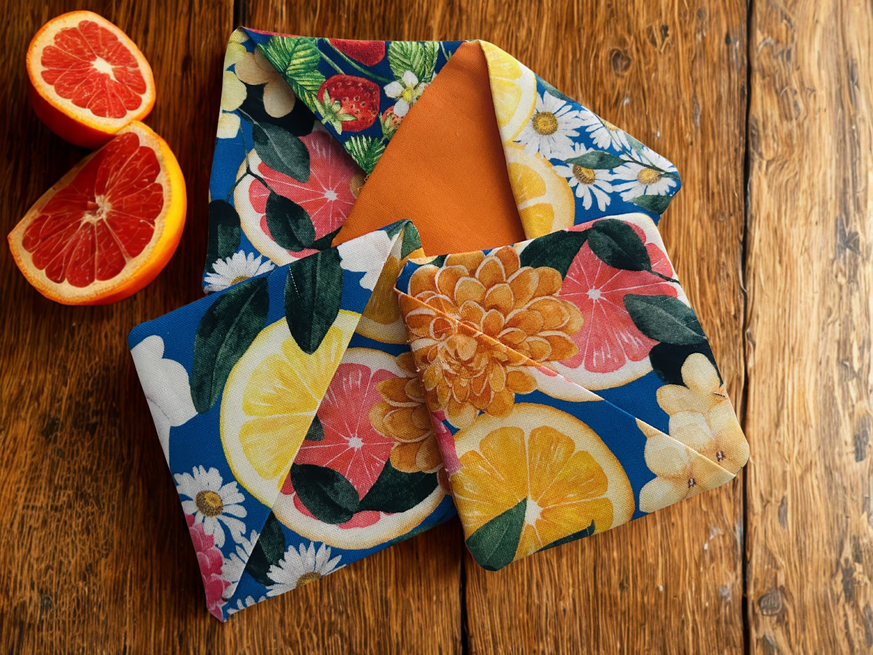 Fruit Floral Fabric Corner Bookmarks | Set of 2 — Handmade Bookish Gift