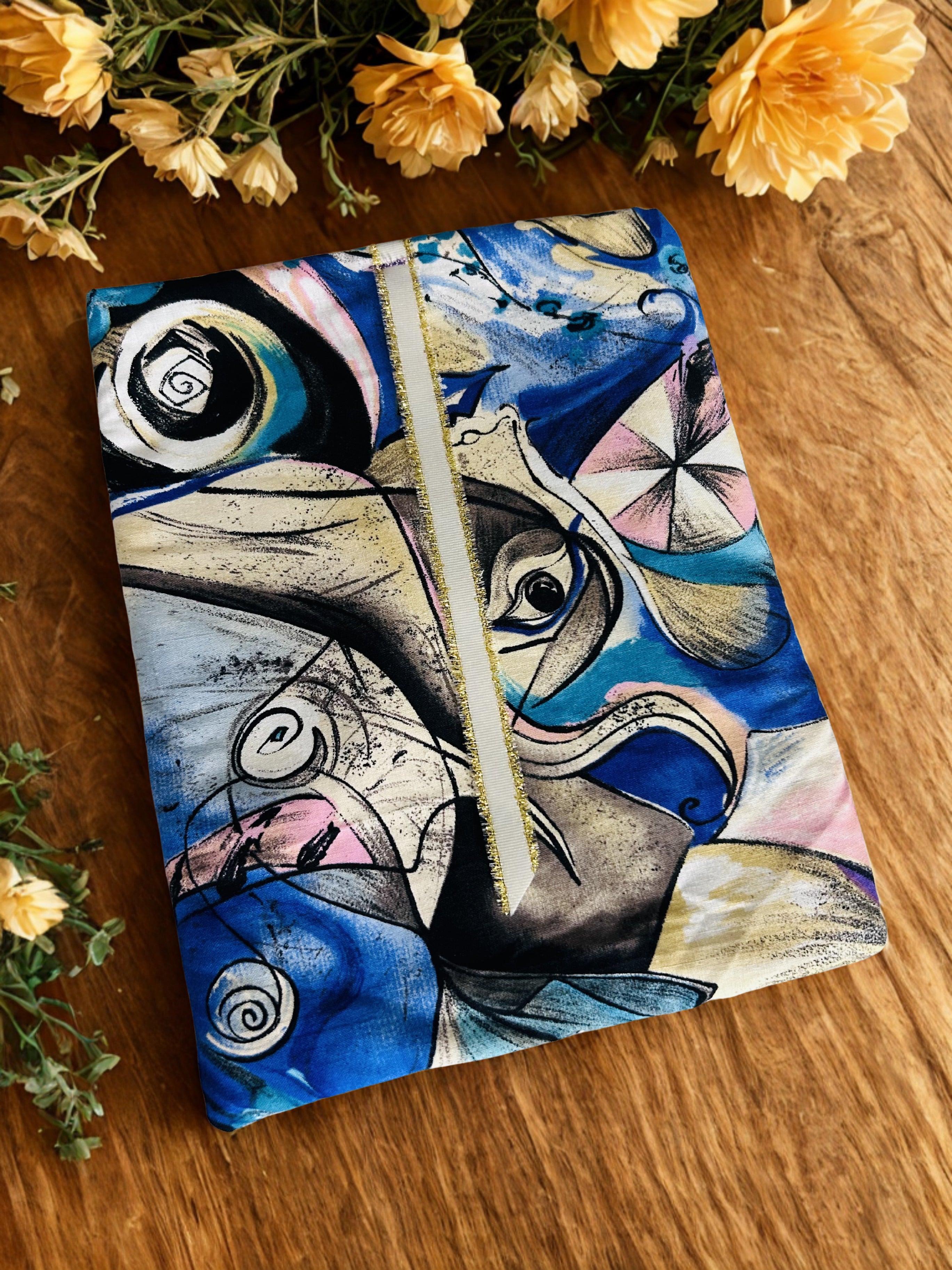 Handmade Luxe Fabric Sleeve for Tablet, eReader, Bible & Journal | Padded Kindle & Notebook Cover | Ribbon Closure