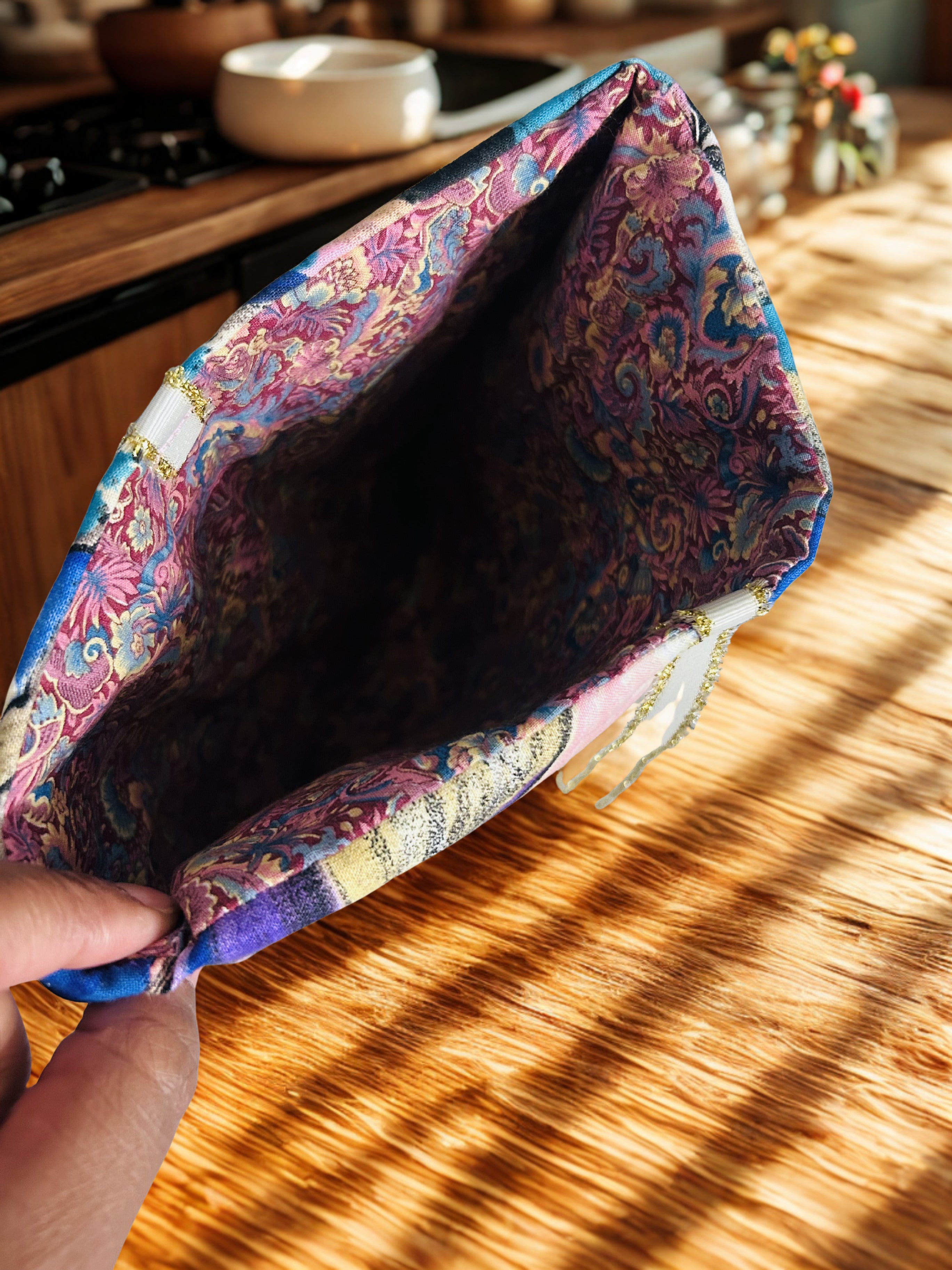 Handmade Luxe Fabric Sleeve for Tablet, eReader, Bible & Journal | Padded Kindle & Notebook Cover | Ribbon Closure