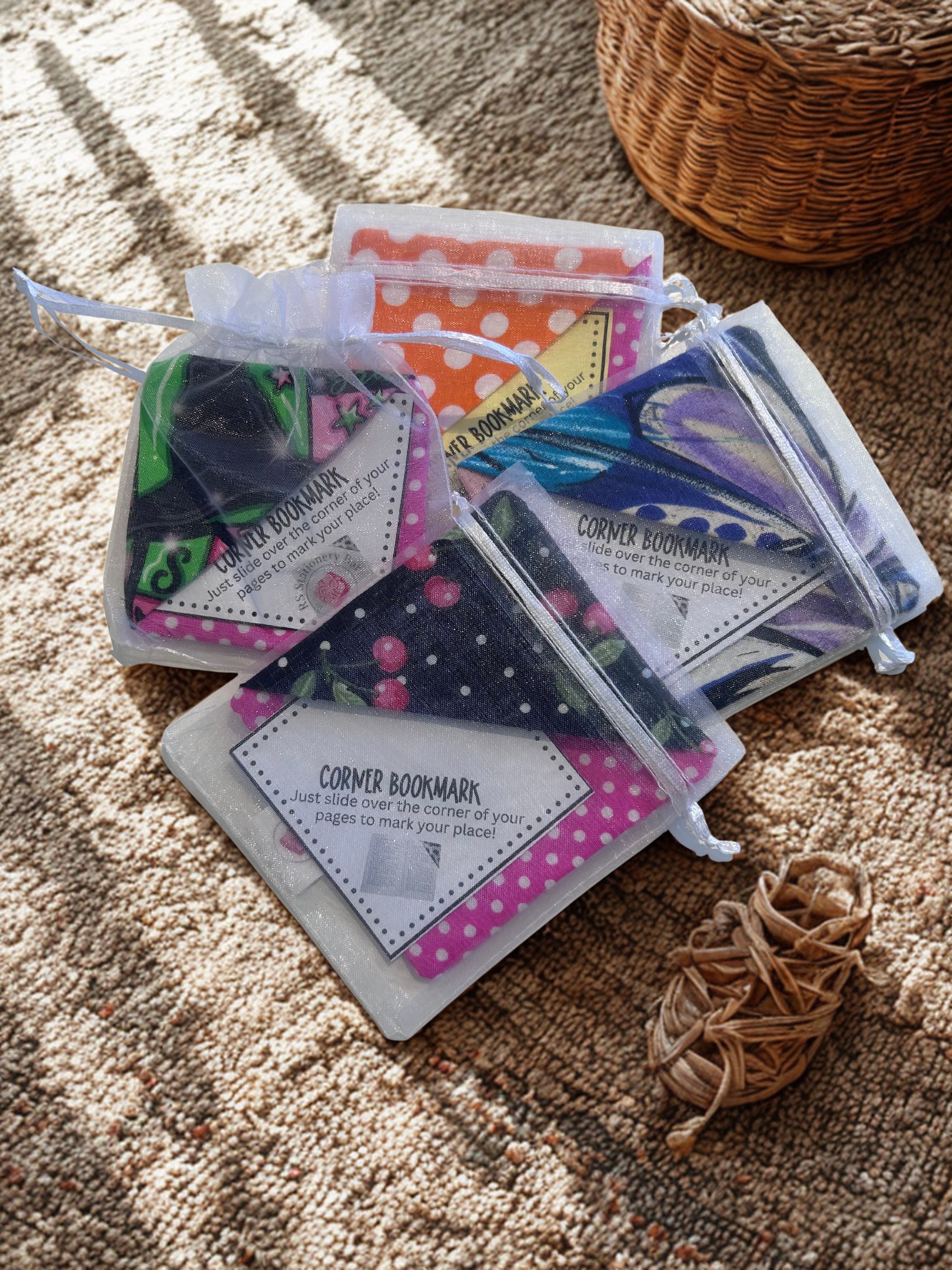 Floral Fabric Corner Bookmarks | Set of 2 - Handmade Bookish Gift