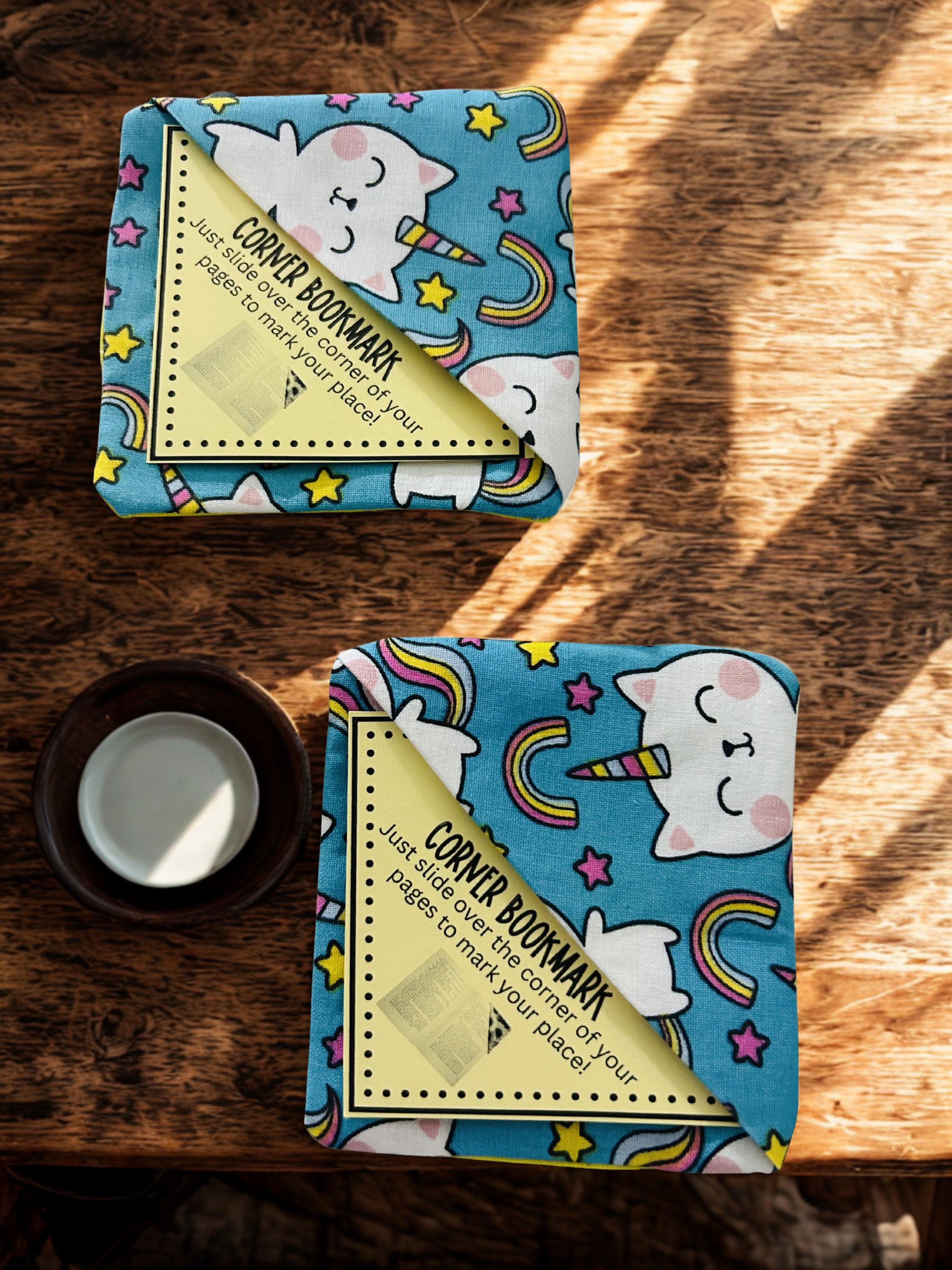 Personalized Fabric Corner Bookmark Set, Cotton (Set of 2)