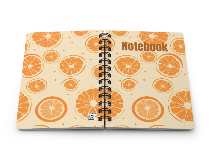 Pastel Orange Fruit Spiral Bound Journal — Cute Fruit Notebook