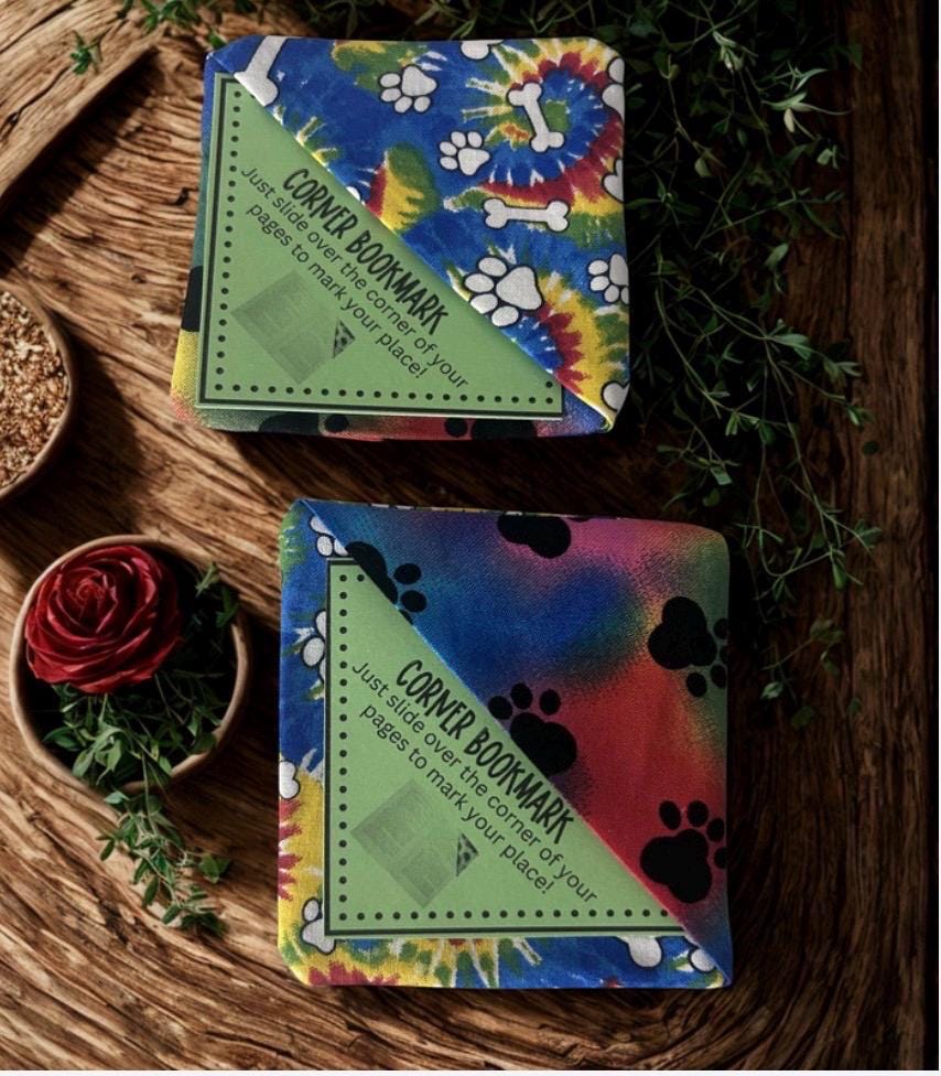 Butterfly Animal Print Fabric Corner Bookmarks | Nature Fabric Set of 2