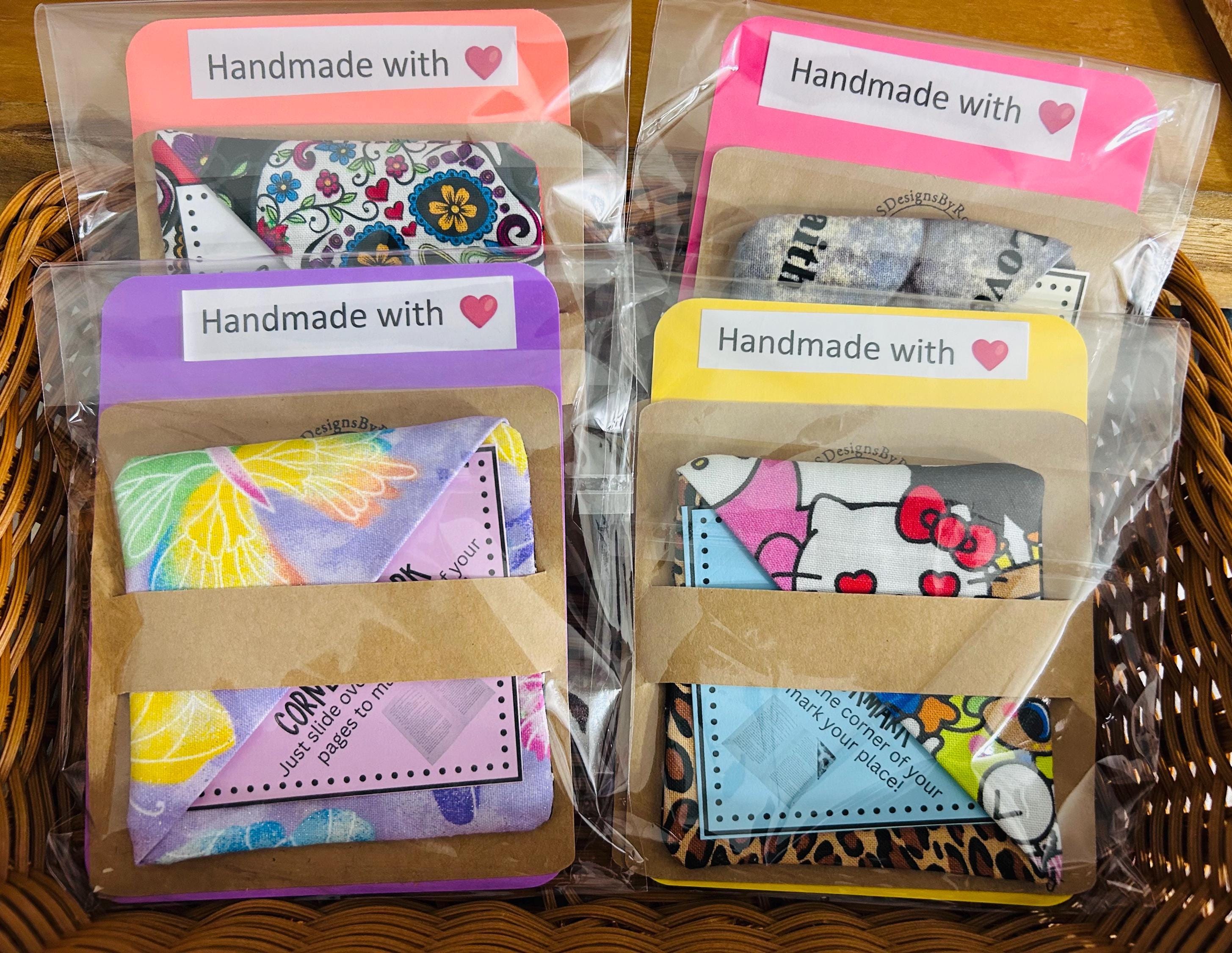 Butterfly Animal Print Fabric Corner Bookmarks | Nature Fabric Set of 2