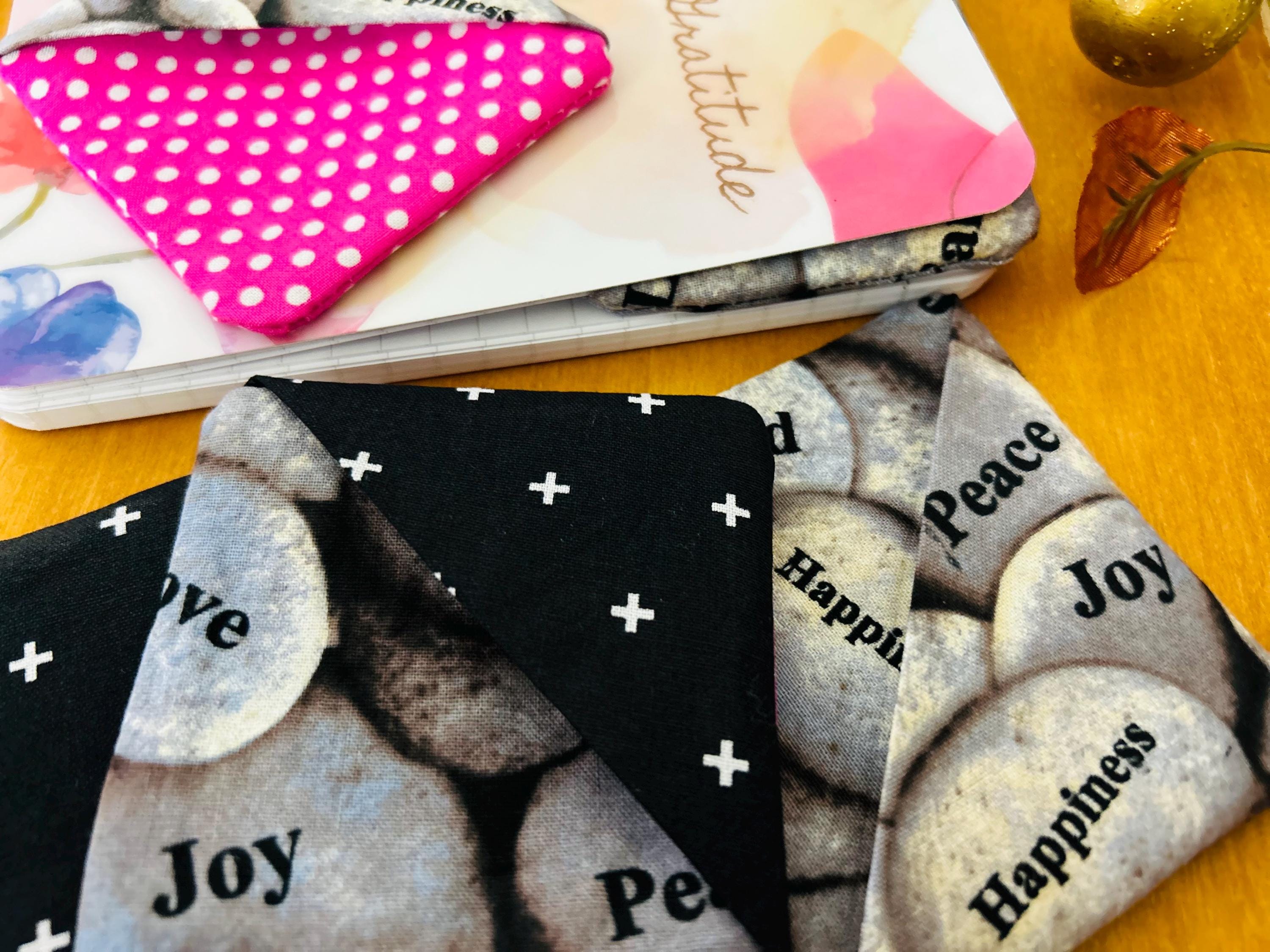 Set of Two - Spiritual Fabric Corner Bookmarks, Faith-Inspired Bookmarks