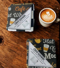 Set of 2 Cotton Fabric Corner Bookmarks – Abstract Coffee