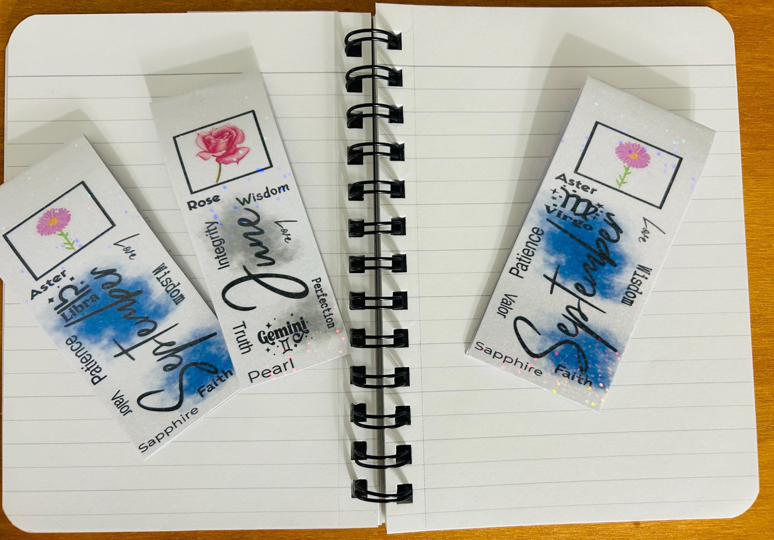 Birth Month Flower Magnetic Bookmark – Laminated Matte, Happy Birthday Bookmark