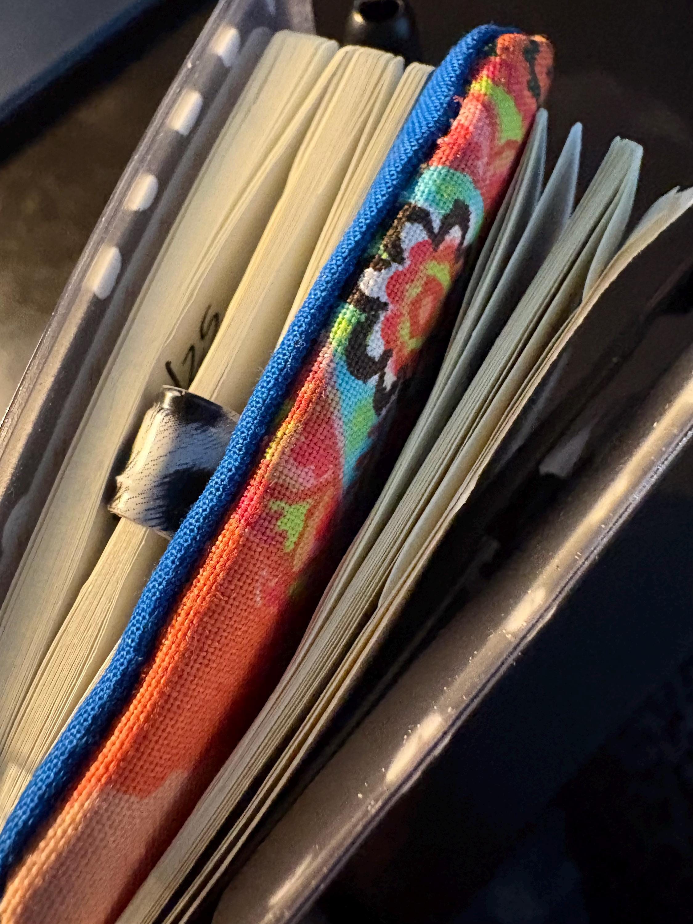 Handmade (Set of 2) Page Holders, Abstract Food Coffee Fabric Corner Bookmarks
