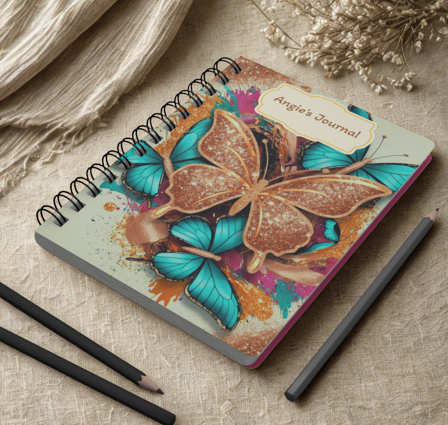 Luxe Bronze Butterfly Notebook | Stylish Journal